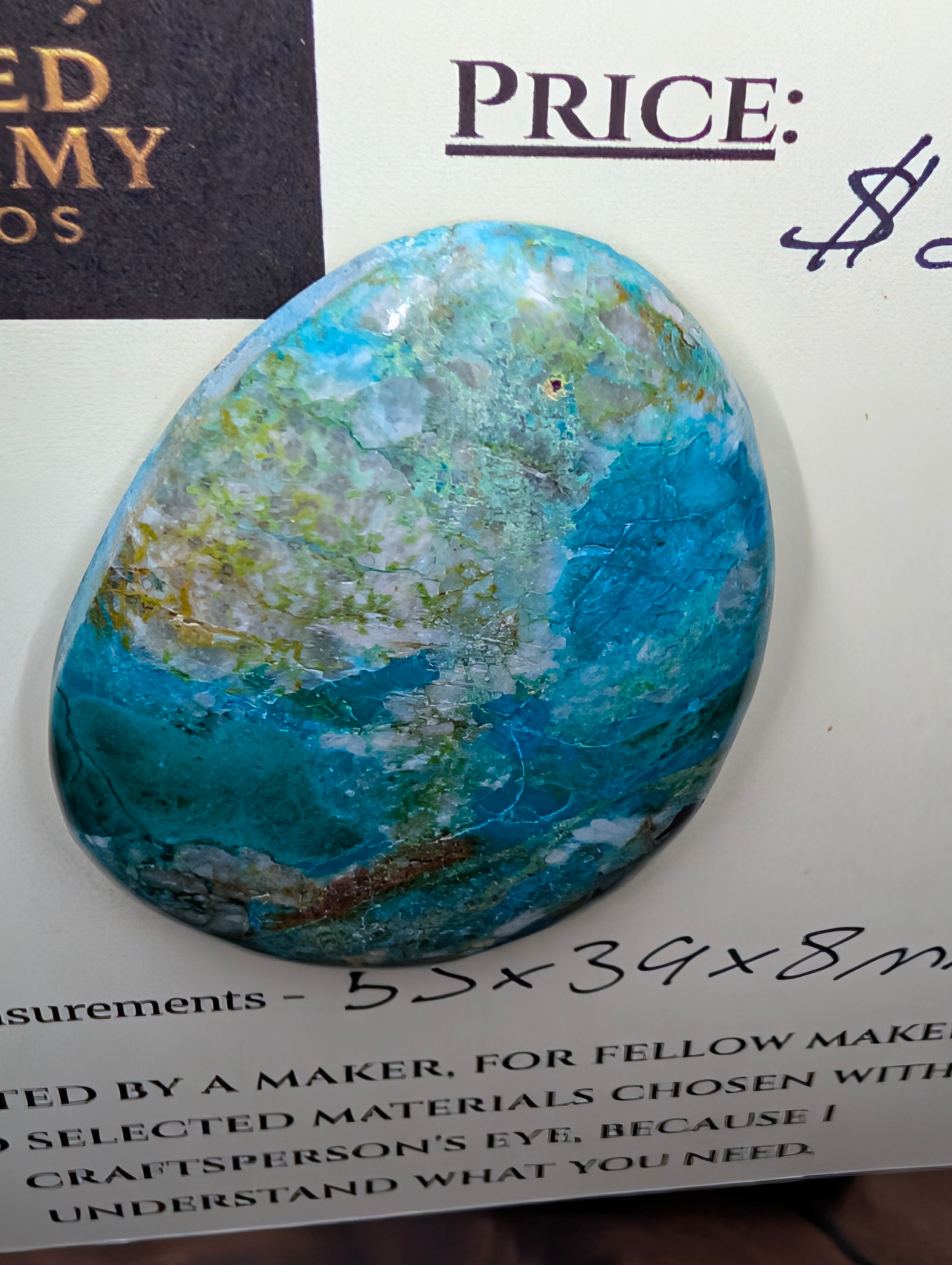 Chrysocolla - Cabochon - Arizona (Pima County, Tucson Mountains) by Sacred Alchemy Studios