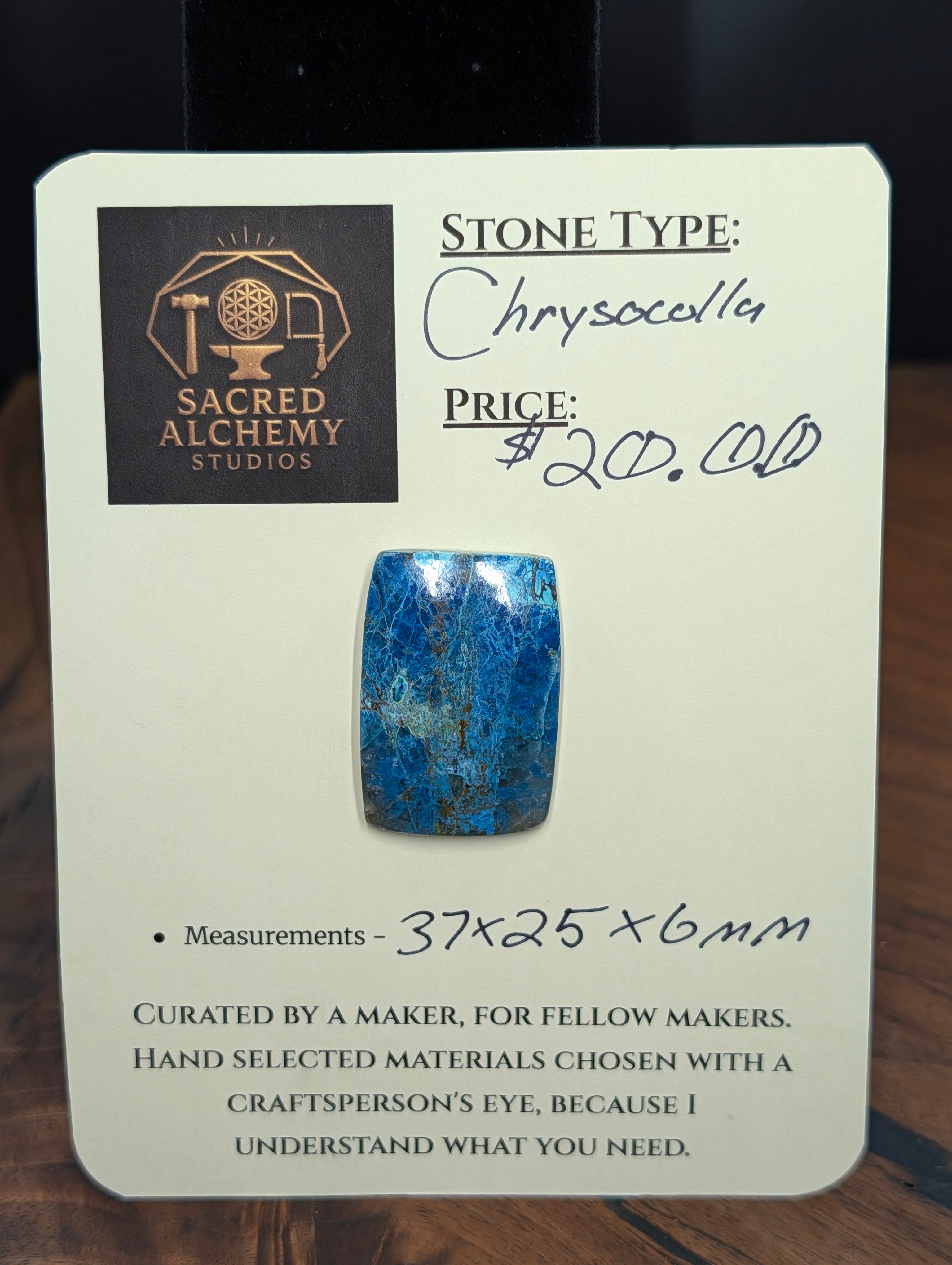 Chrysocolla - Cabochon - CRAZY BLUE COLOR !!! - Arizona (Pima County, Tucson Mountains) by Sacred Alchemy Studios