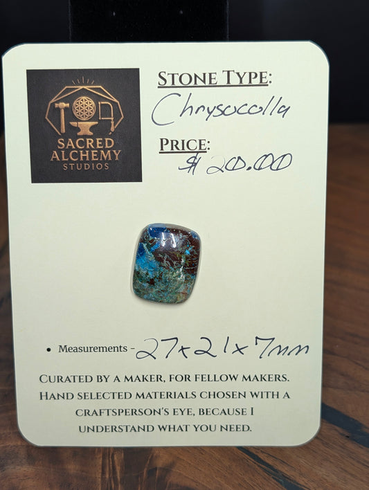 Chrysocolla - Cabochon - Arizona (Pima County, Tucson Mountains)