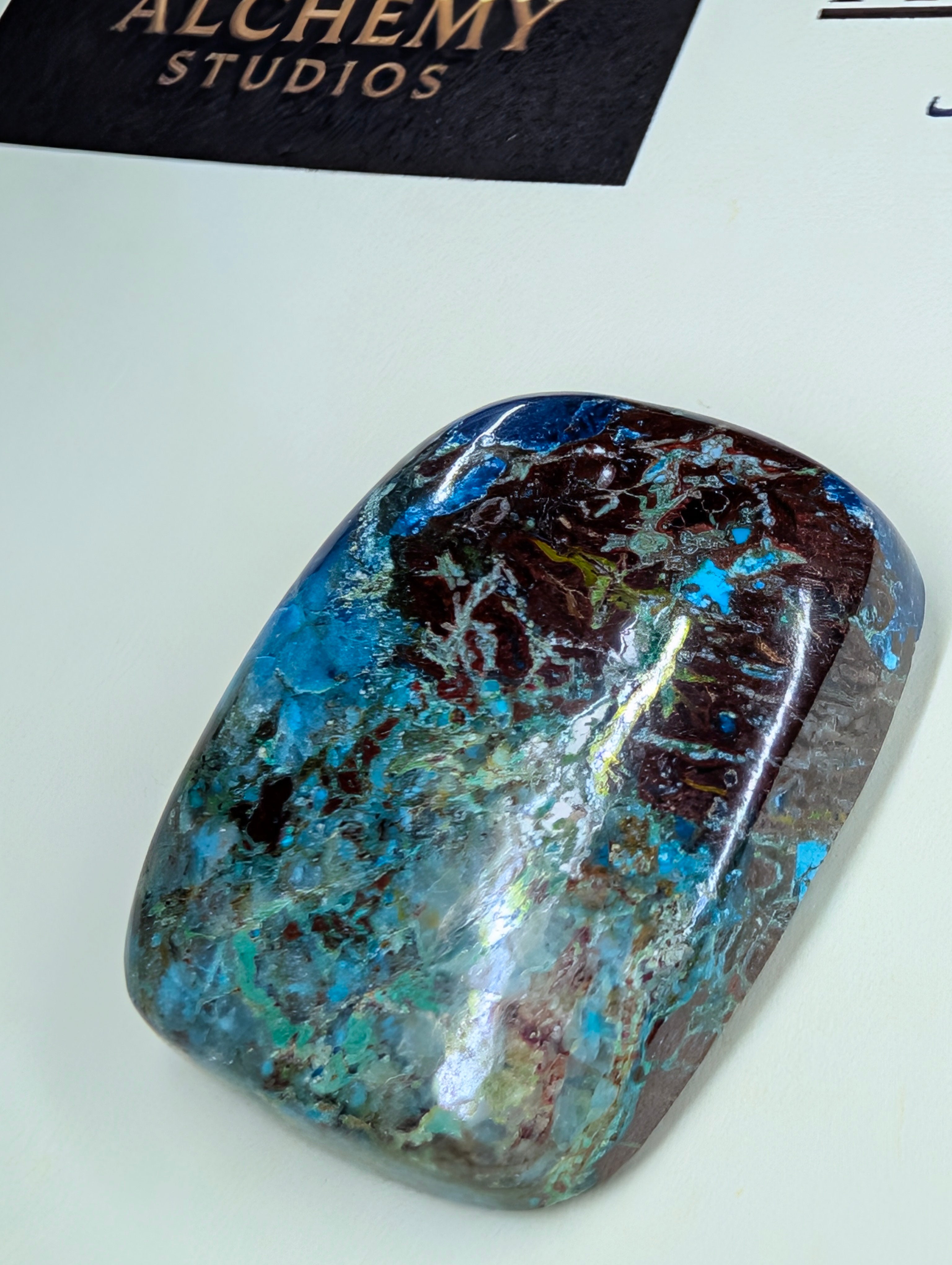 Chrysocolla - Cabochon - Arizona (Pima County, Tucson Mountains) by Sacred Alchemy Studios
