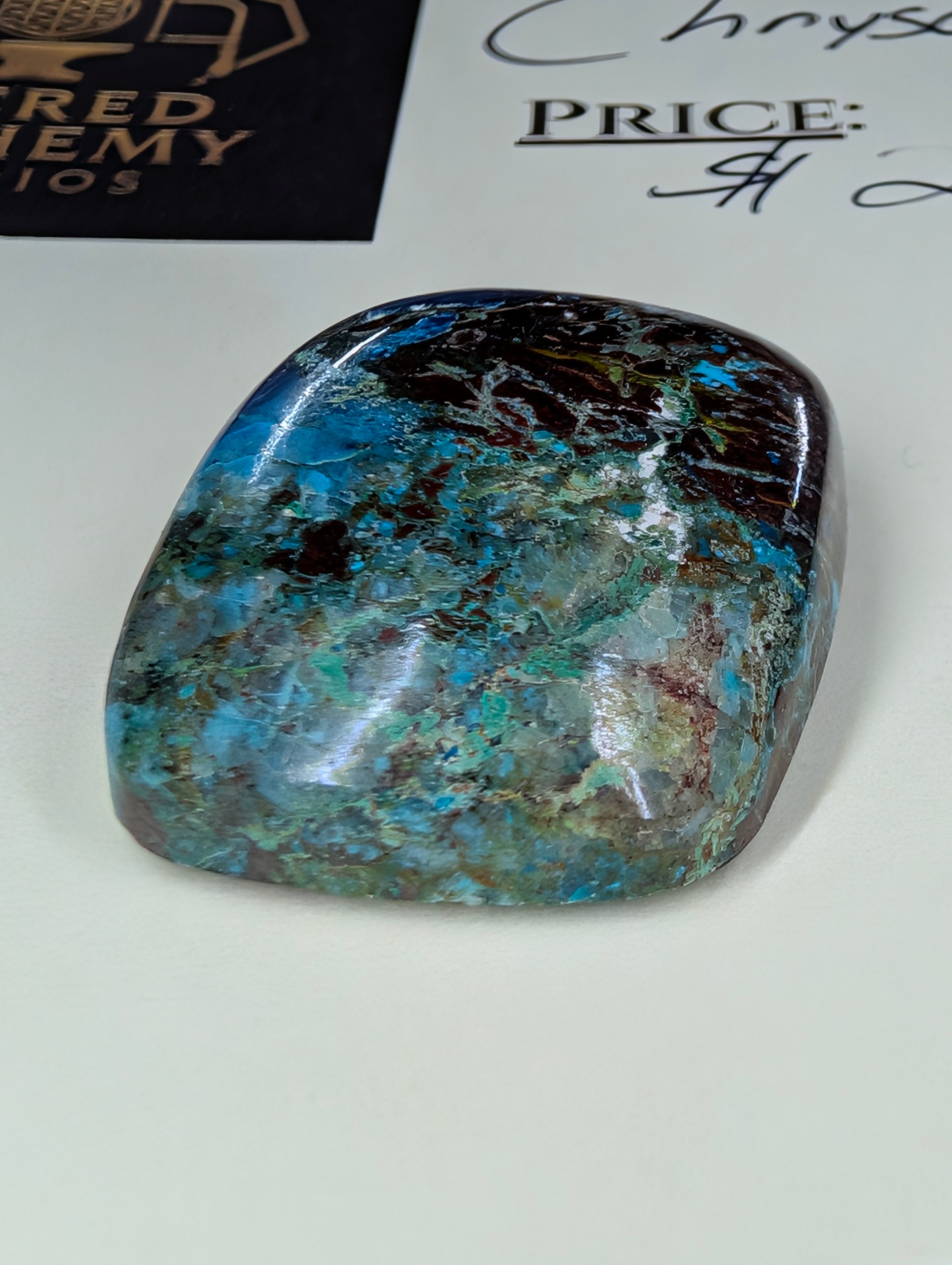 Chrysocolla - Cabochon - Arizona (Pima County, Tucson Mountains) by Sacred Alchemy Studios