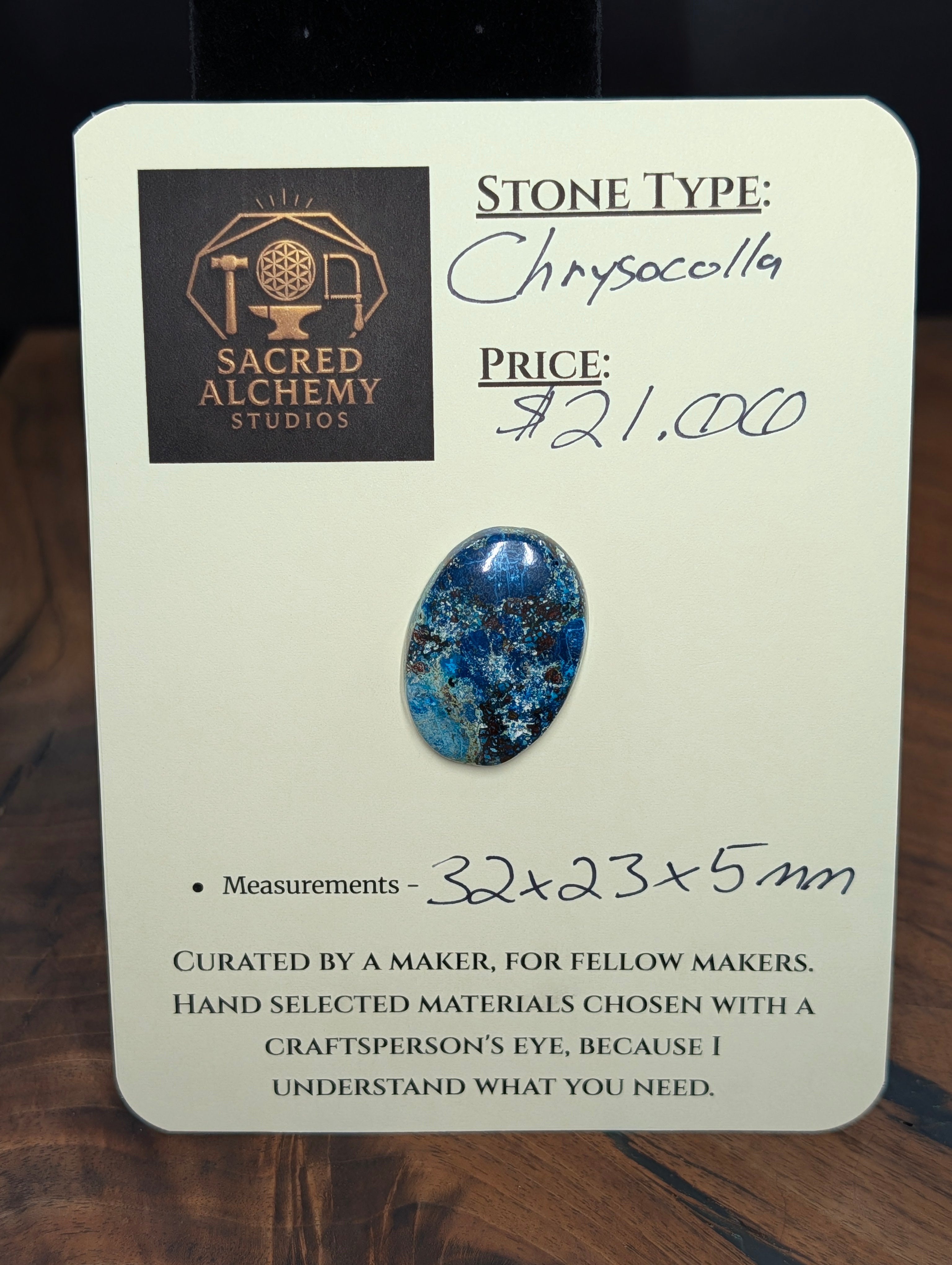 Chrysocolla - Cabochon - Arizona (Pima County, Tucson Mountains) by Sacred Alchemy Studios