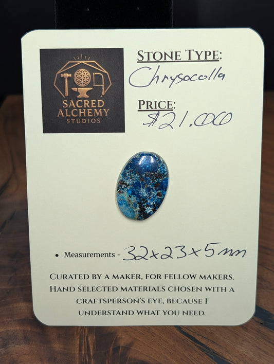 Chrysocolla - Cabochon - Arizona (Pima County, Tucson Mountains)