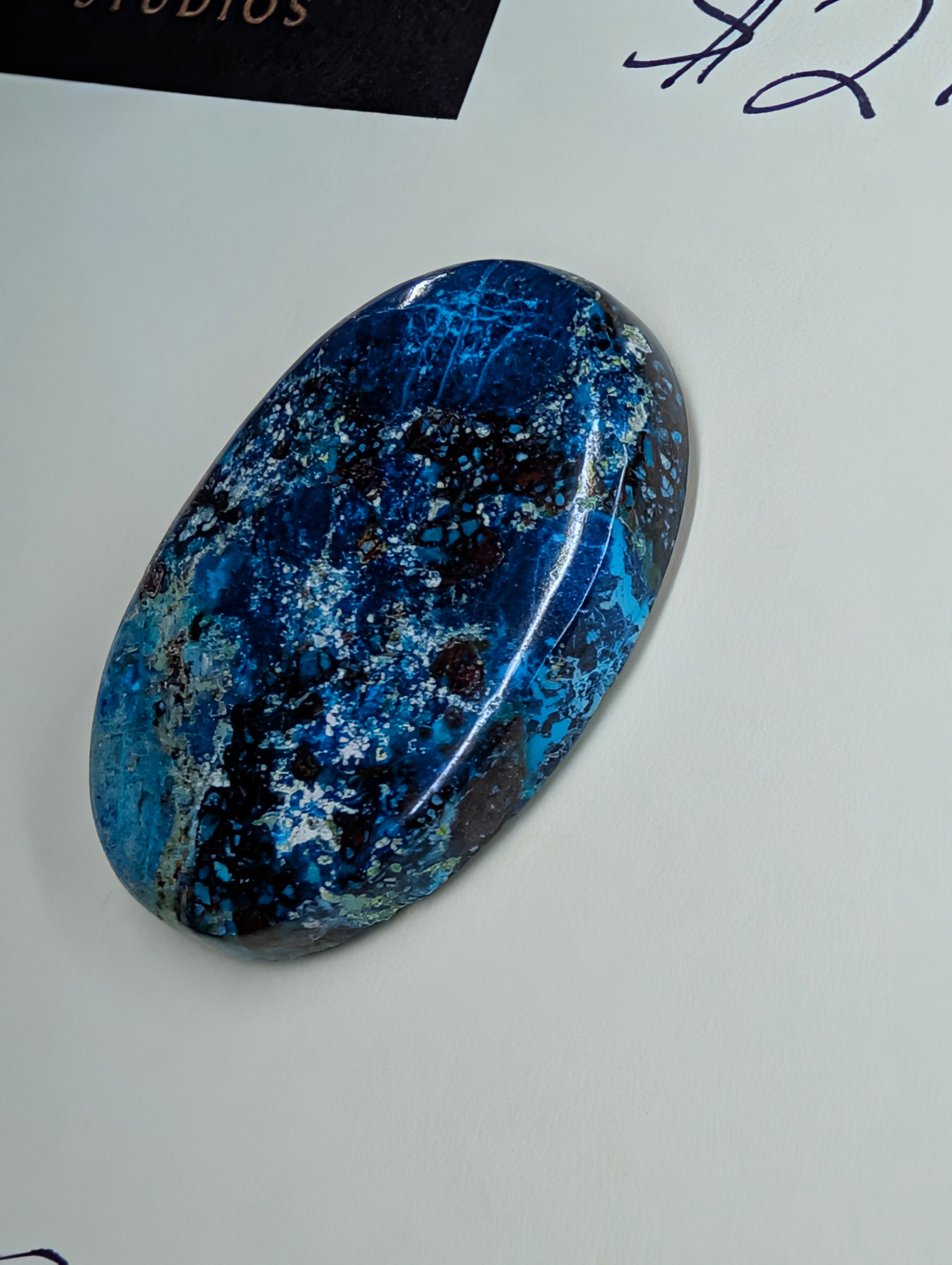 Chrysocolla - Cabochon - Arizona (Pima County, Tucson Mountains) by Sacred Alchemy Studios