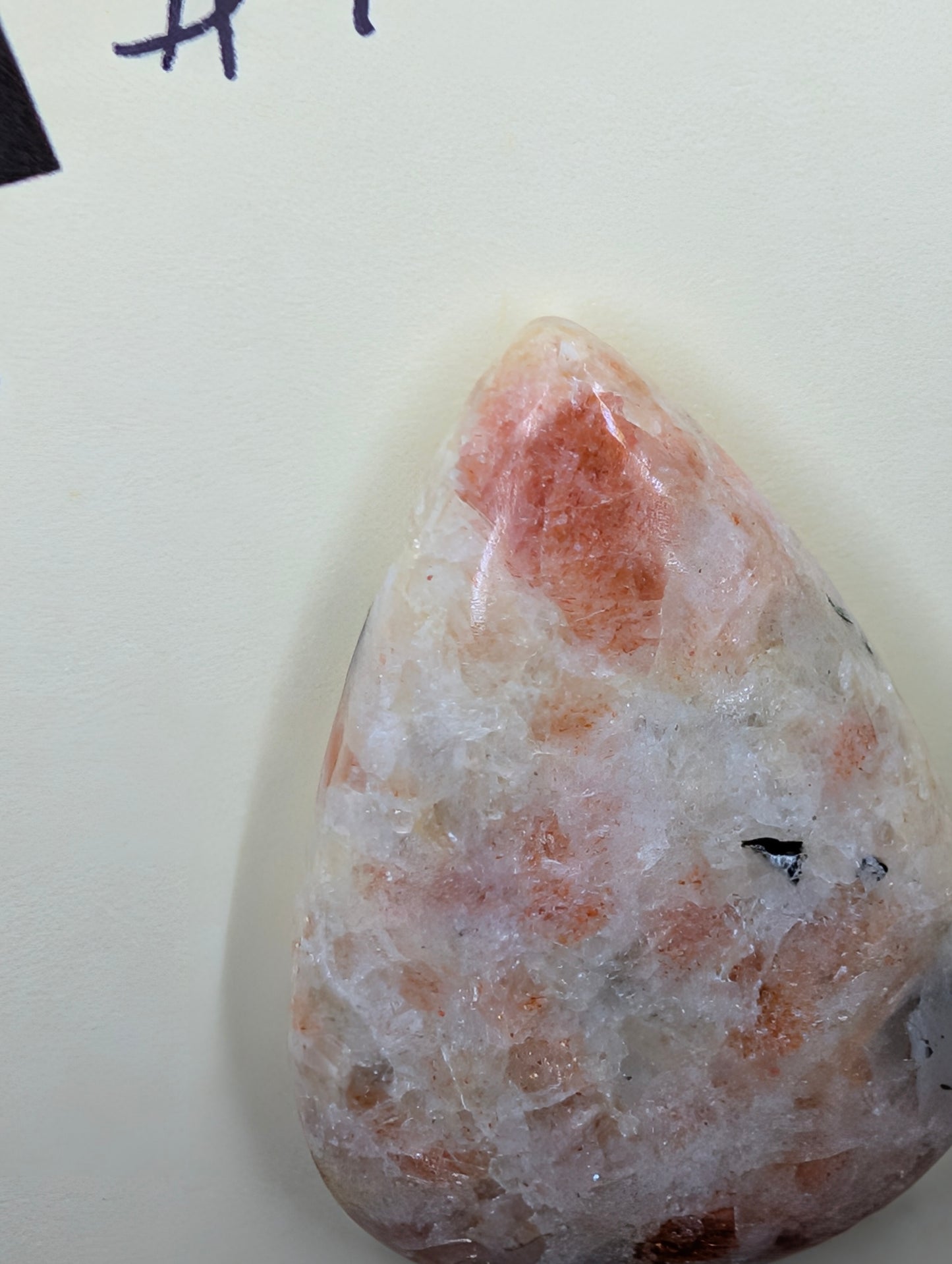 Peach Sunstone - Cabochon - Warm Copper Shimmer - BACK NOT FLAT - Wire Wrapping