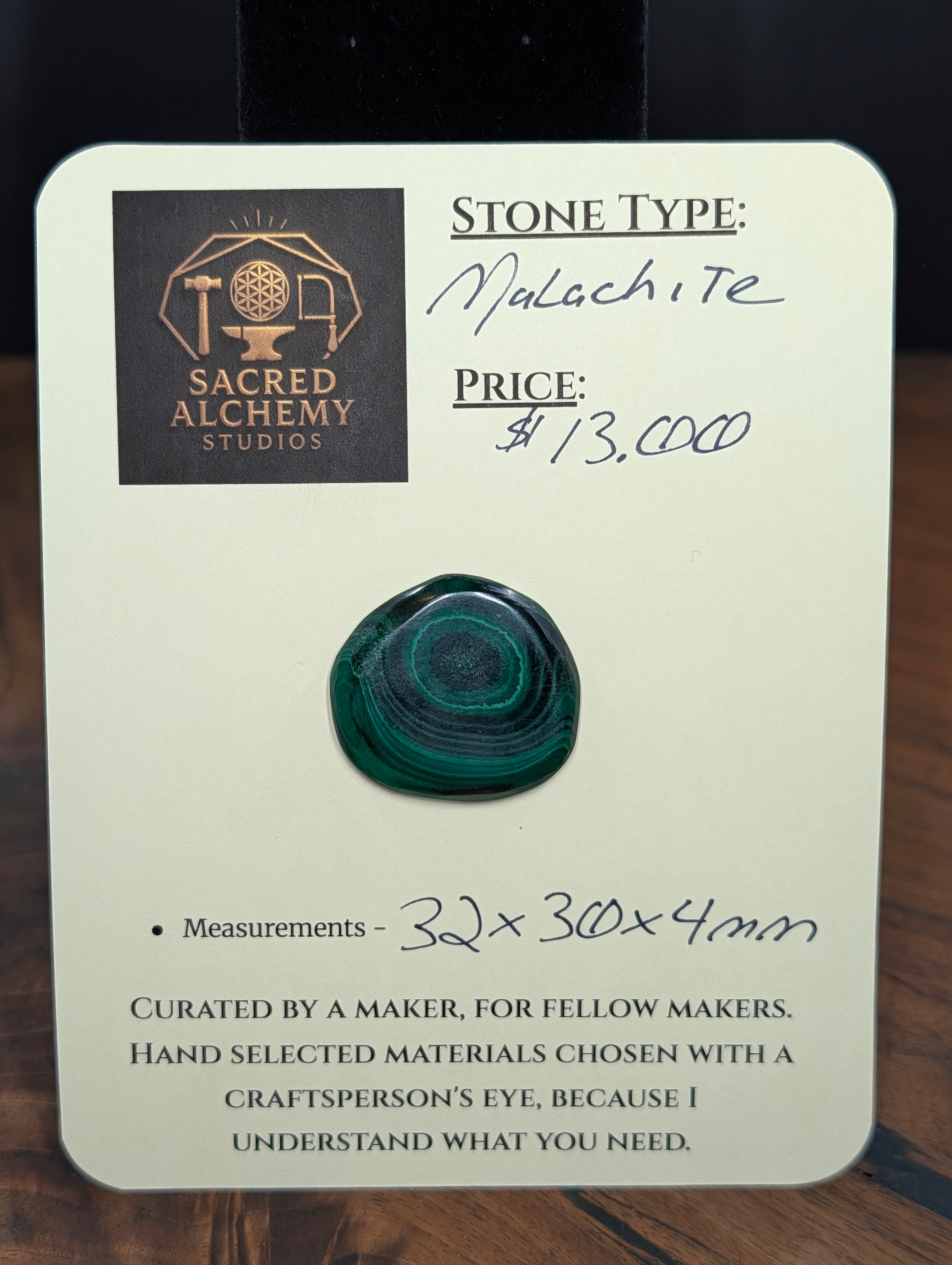 Malachite Cabochon - Cabochon by Sacred Alchemy Studios