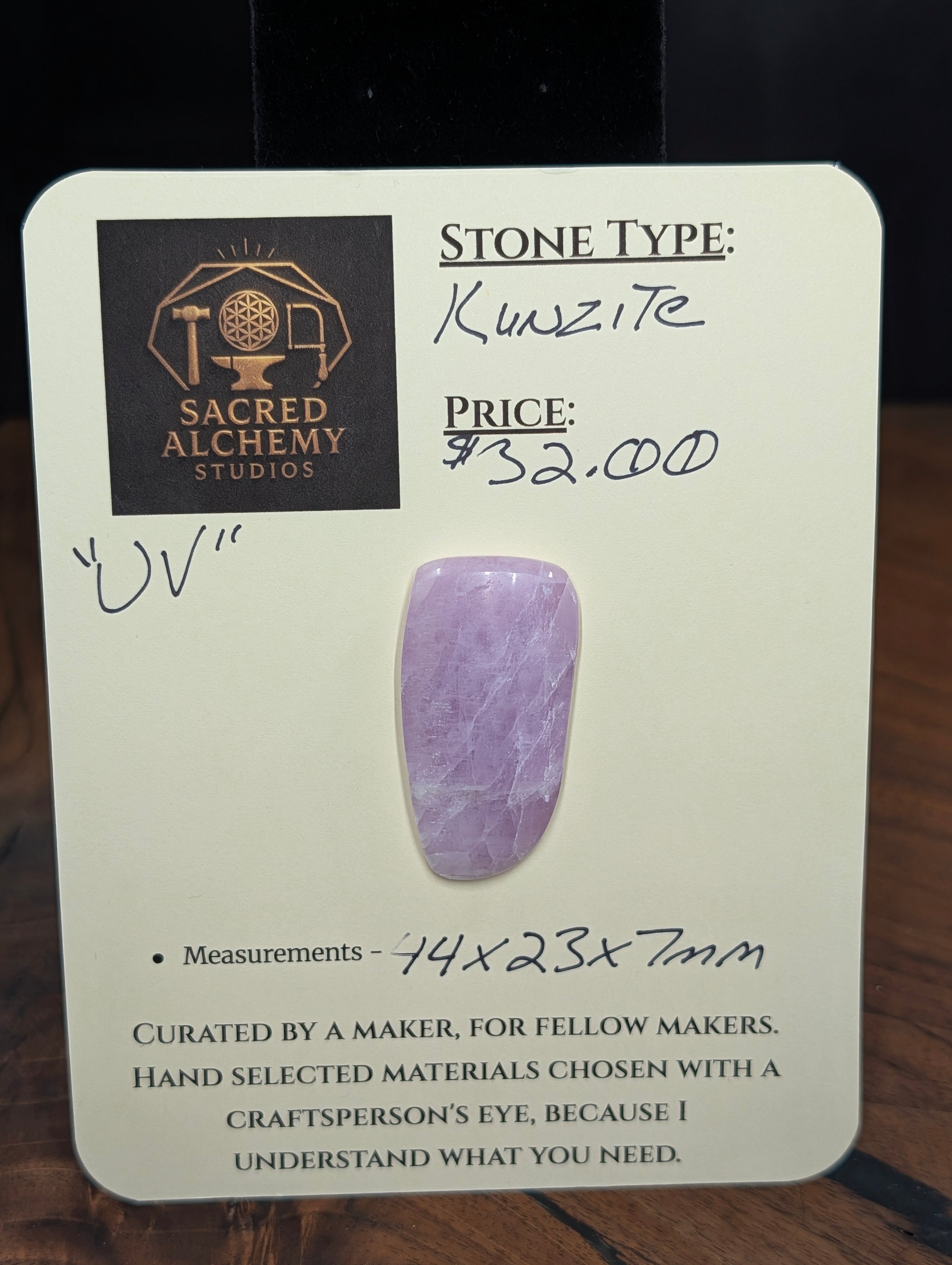 Kunzite - Cabochon - Pink Lithium Glow by Sacred Alchemy Studios