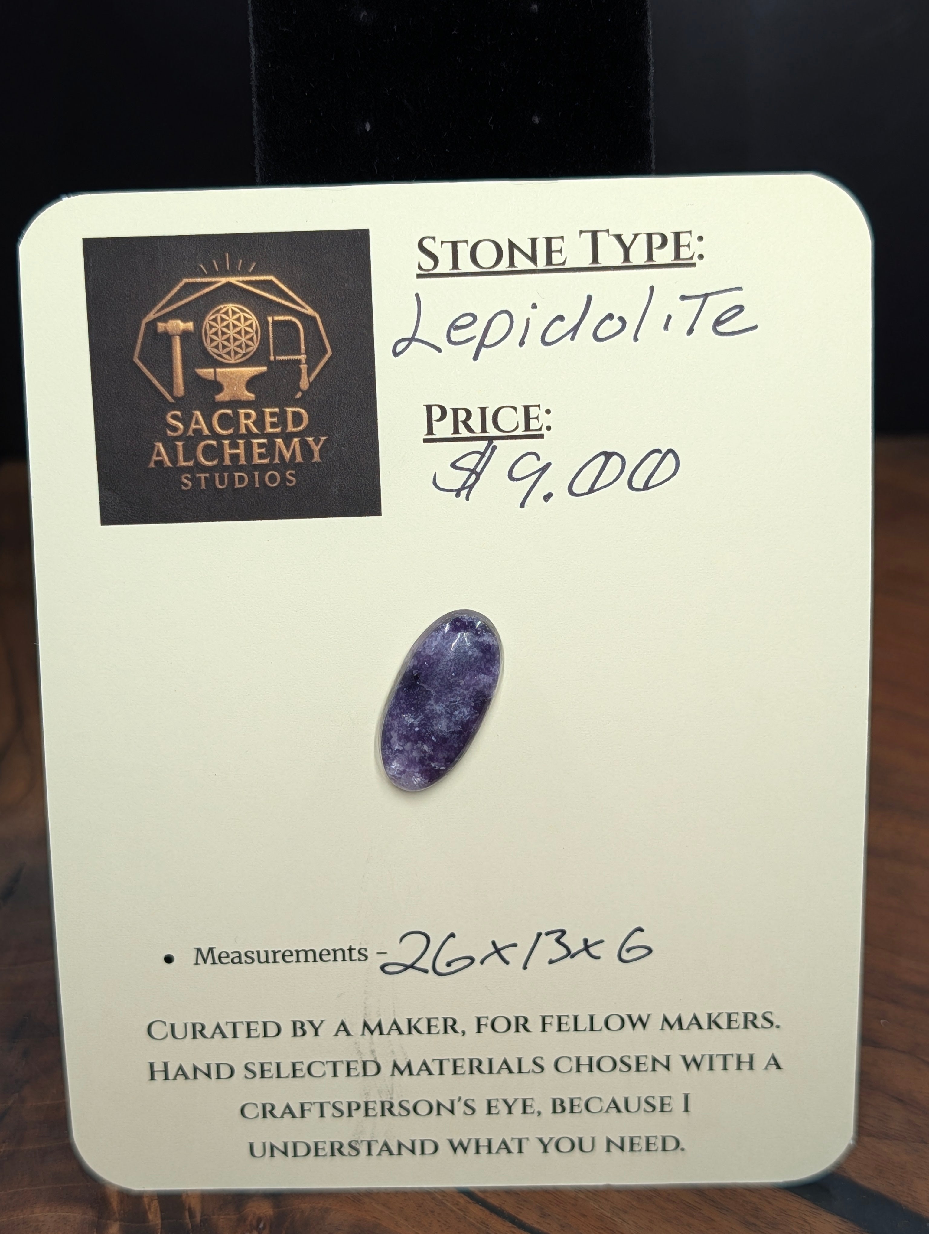 Lepidolite - India - Handcrafted Cabochon by Sacred Alchemy Studios