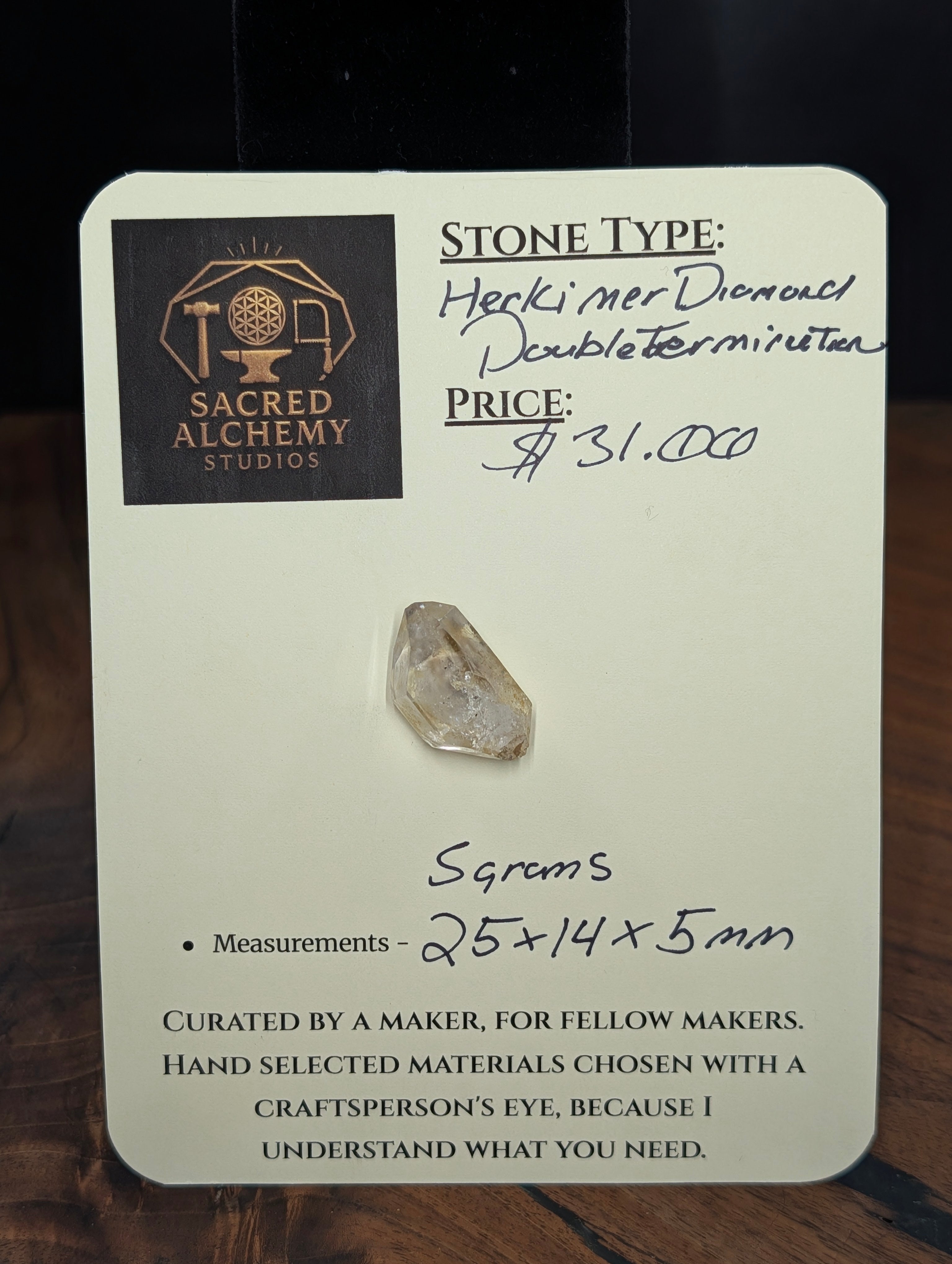 Herkimer Diamond - Herkimer County, NY - Double Terminated Specimen by Sacred Alchemy Studios