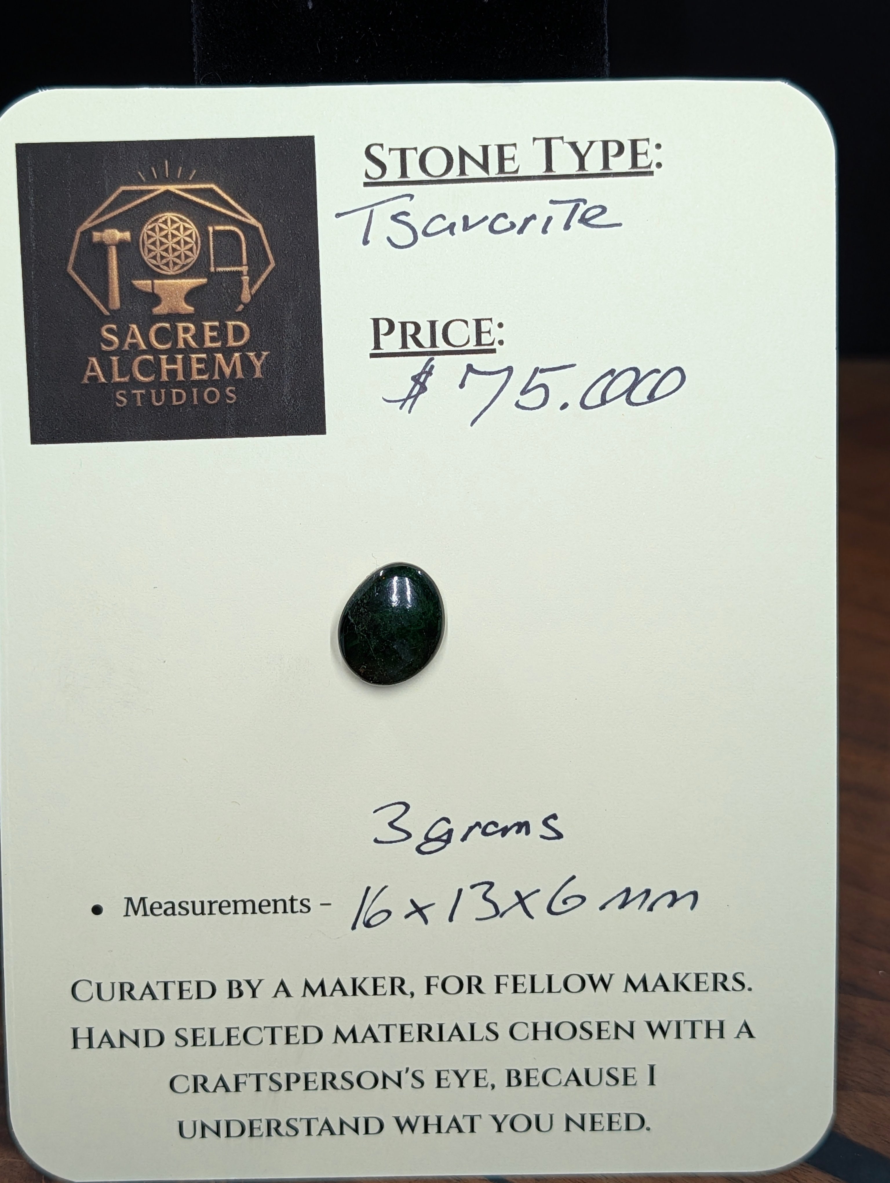 Tsavorite Garnet - East Africa - Oval Cabochon by Sacred Alchemy Studios