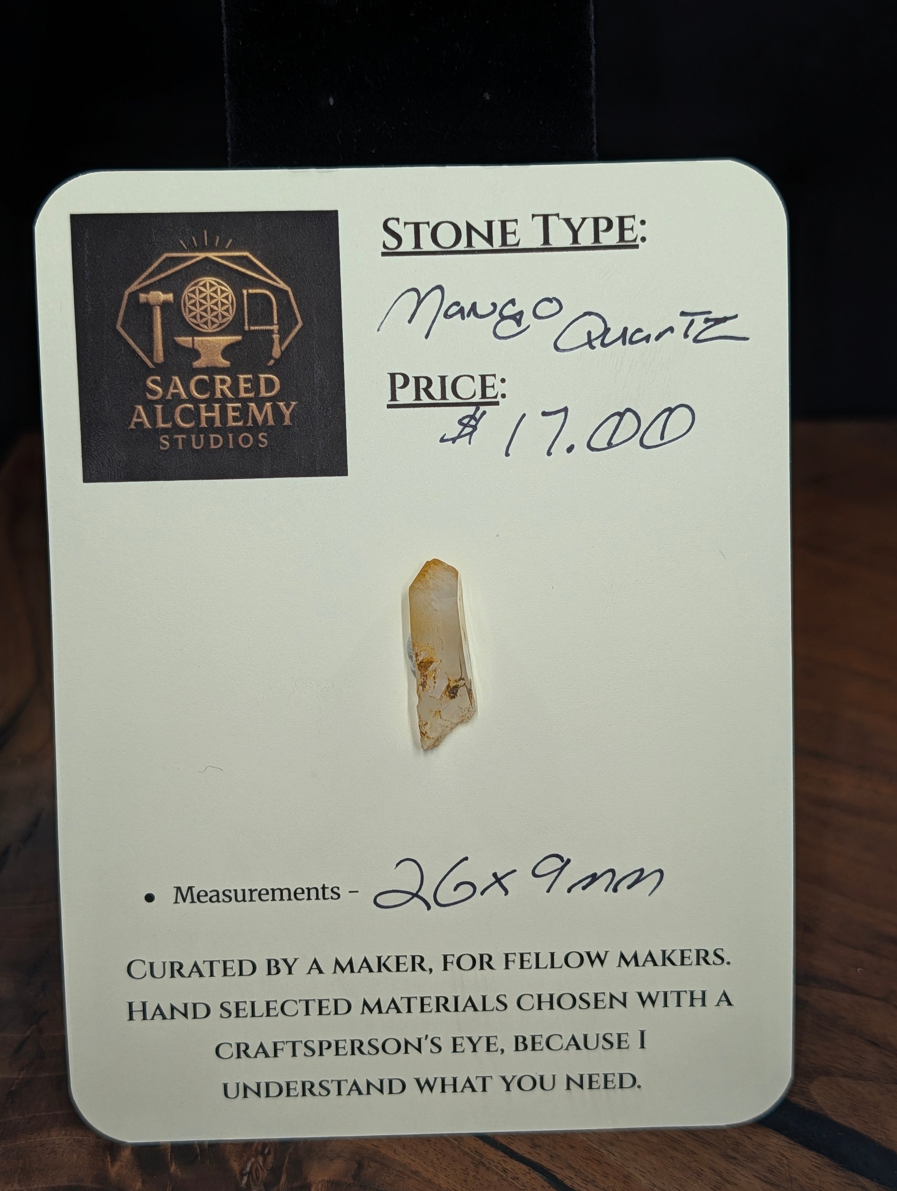 Mango Quartz - Boyacá, Colombia - Halloysite Included Crystal by Sacred Alchemy Studios