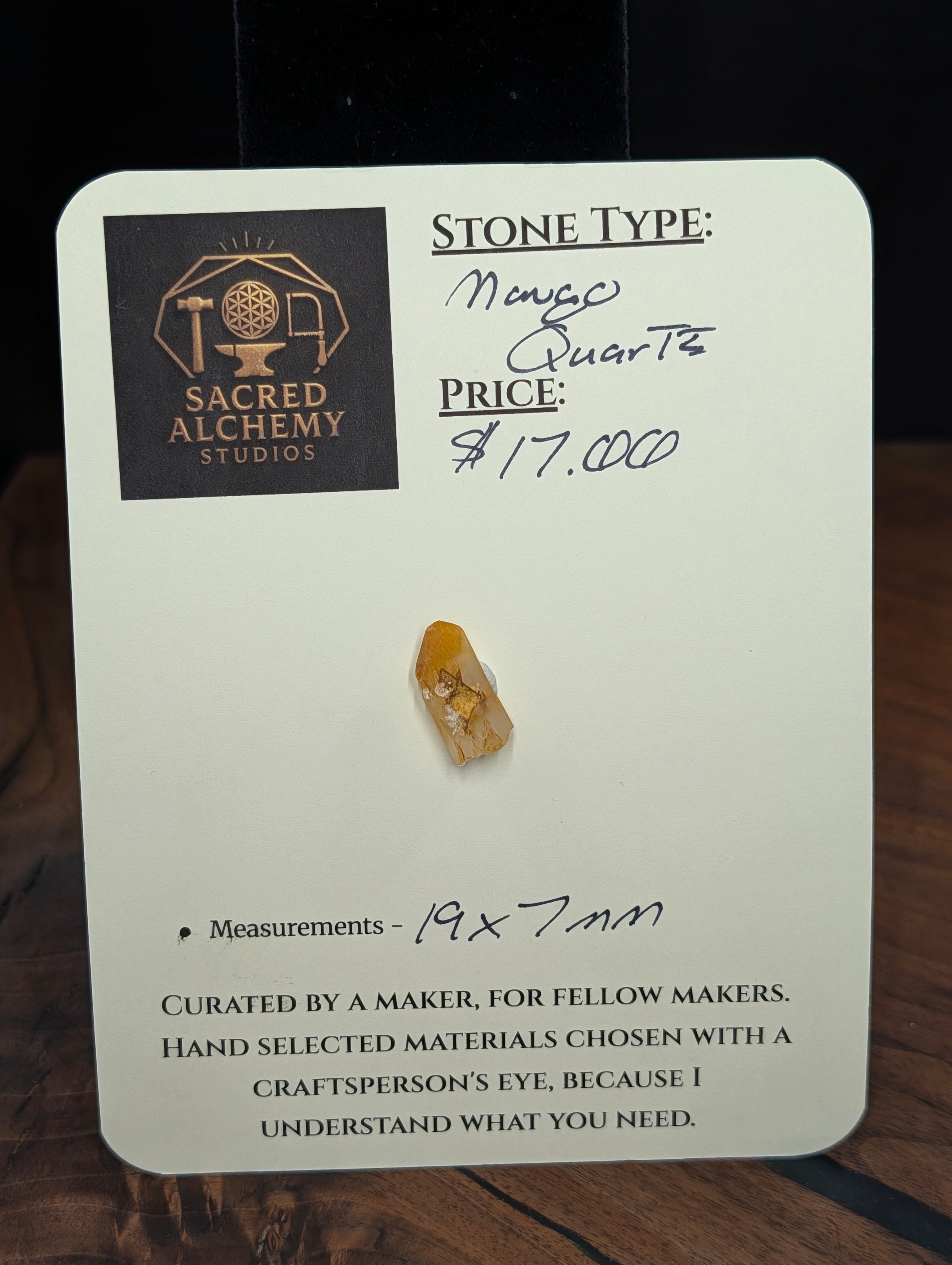 Mango Quartz - Boyacá, Colombia - Halloysite Included Crystal by Sacred Alchemy Studios