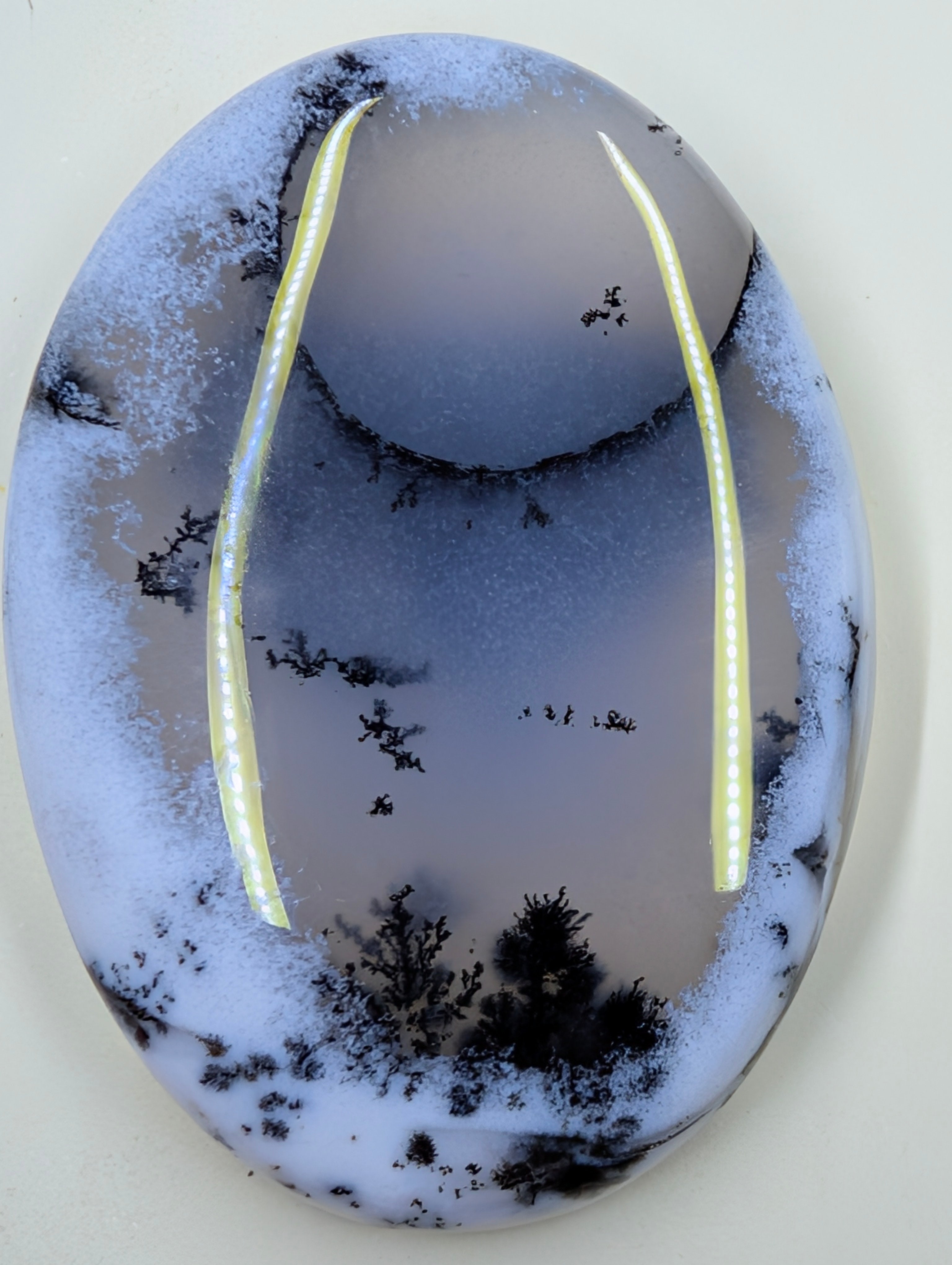 Scenic Dendritic Opal – Madagascar – 3pc Scenic Oval Set by Sacred Alchemy Studios