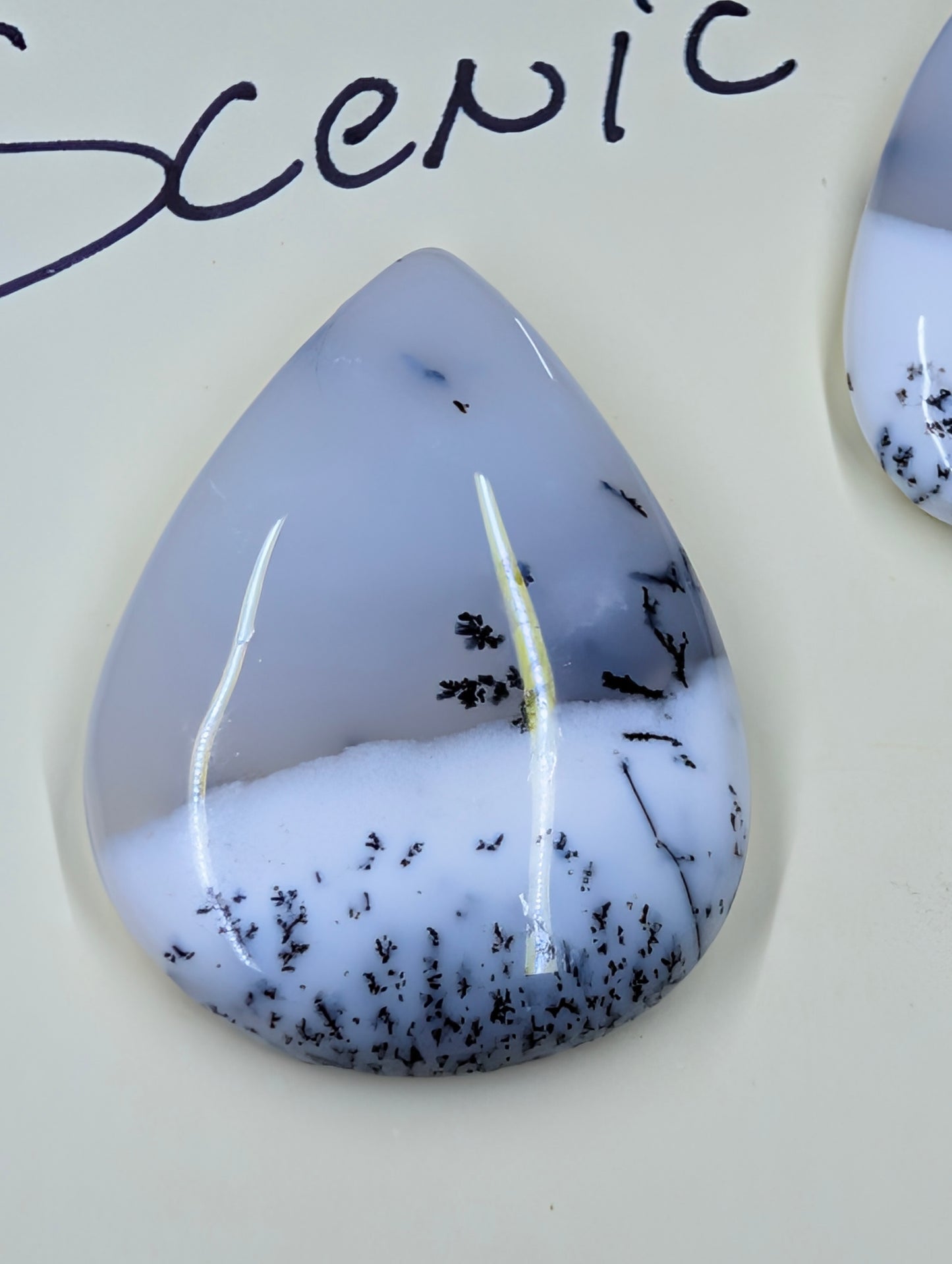 Dendritic Opal – Madagascar – 5pc Tear Shape Cabochon Set