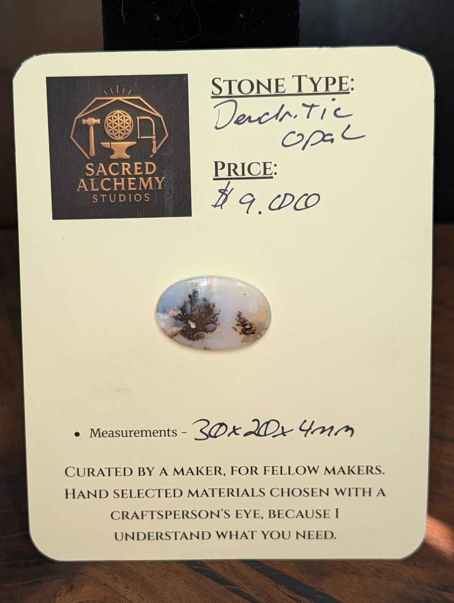 Dendritic Opal - Madagascar - 1 Cabochon - Scenic Natural Art