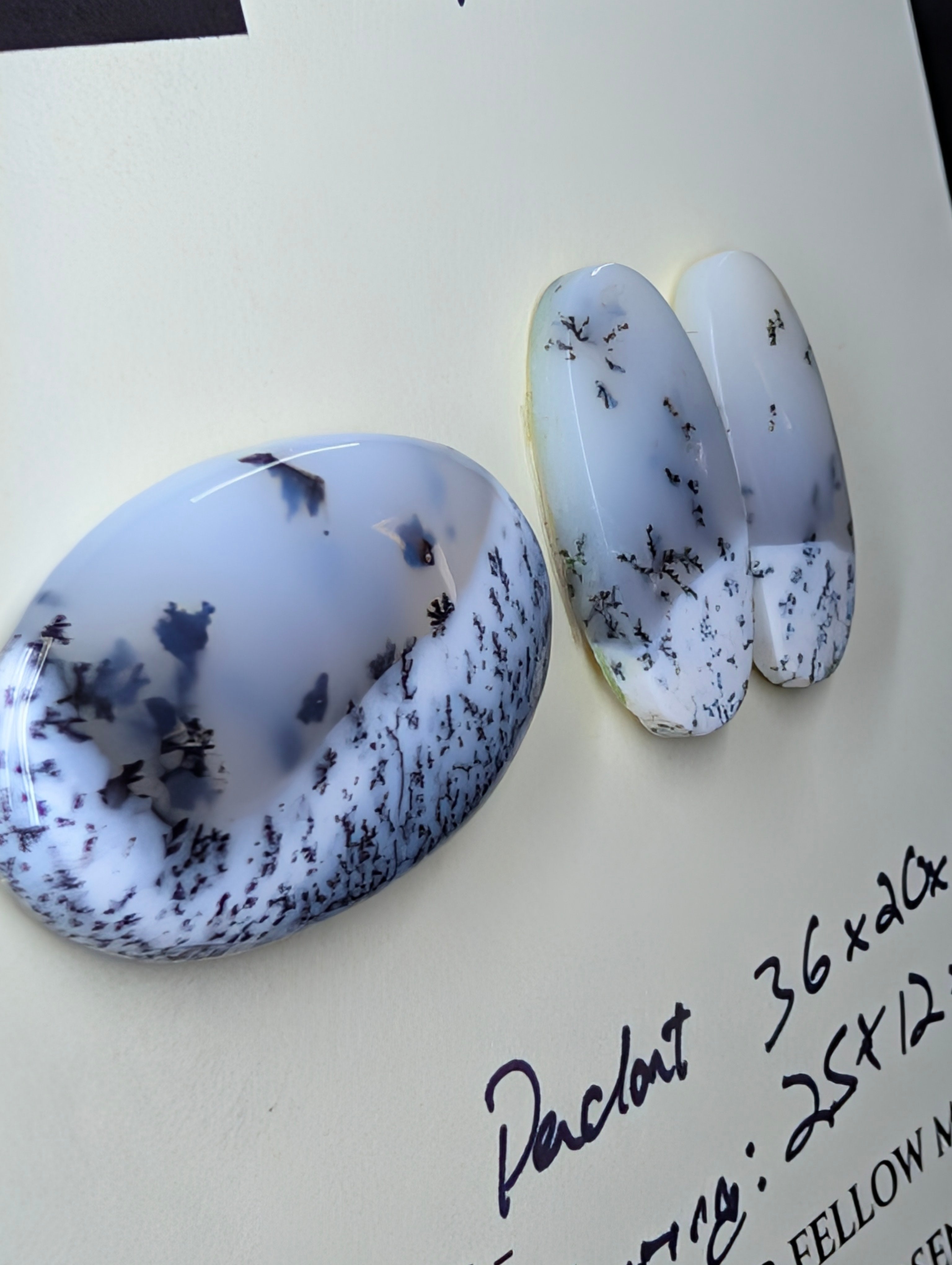 Scenic Dendritic Opal – Madagascar – 3pc Pendant and Earring Set - Top Grade by Sacred Alchemy Studios