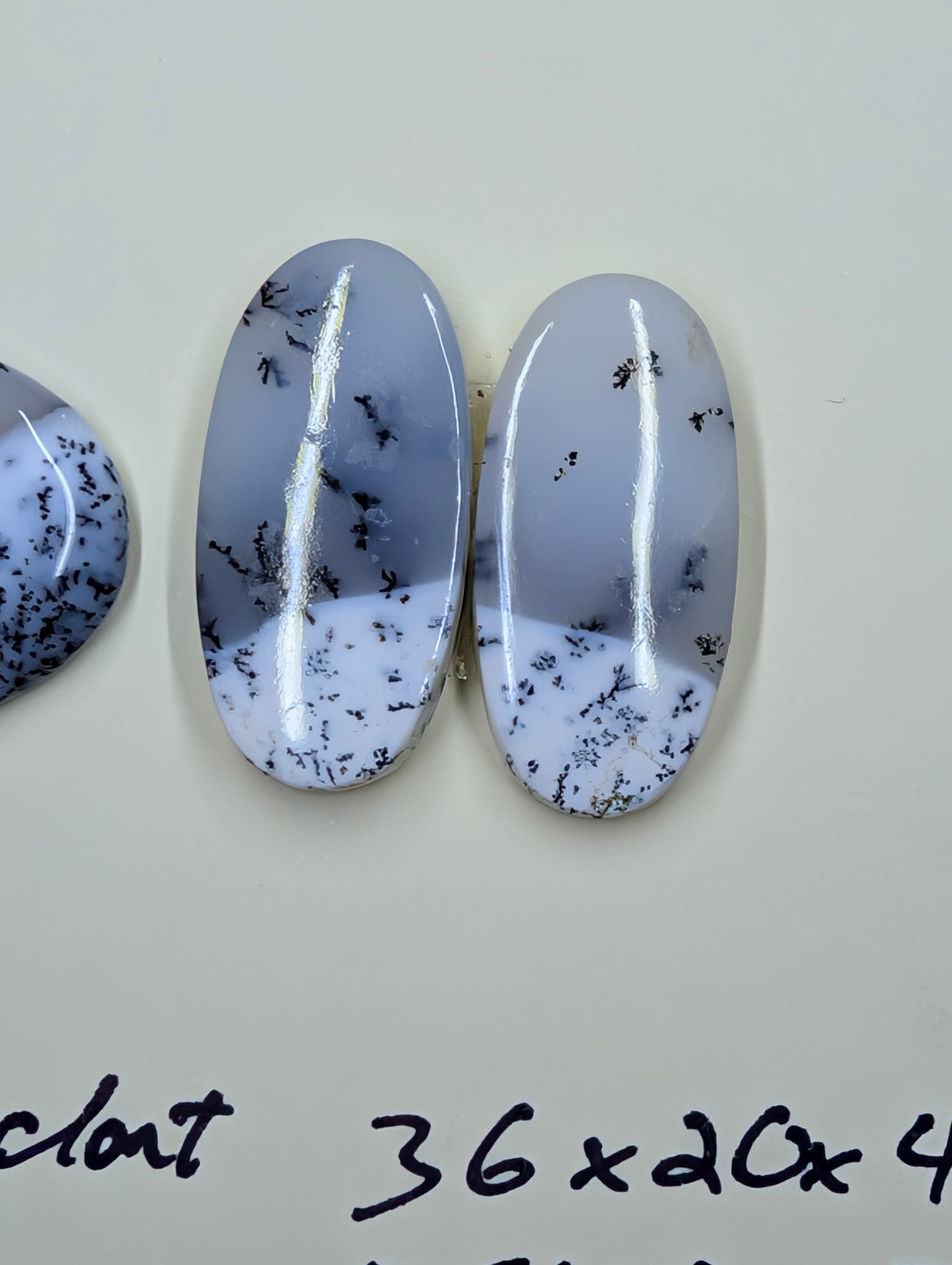 Scenic Dendritic Opal – Madagascar – 3pc Pendant and Earring Set - Top Grade