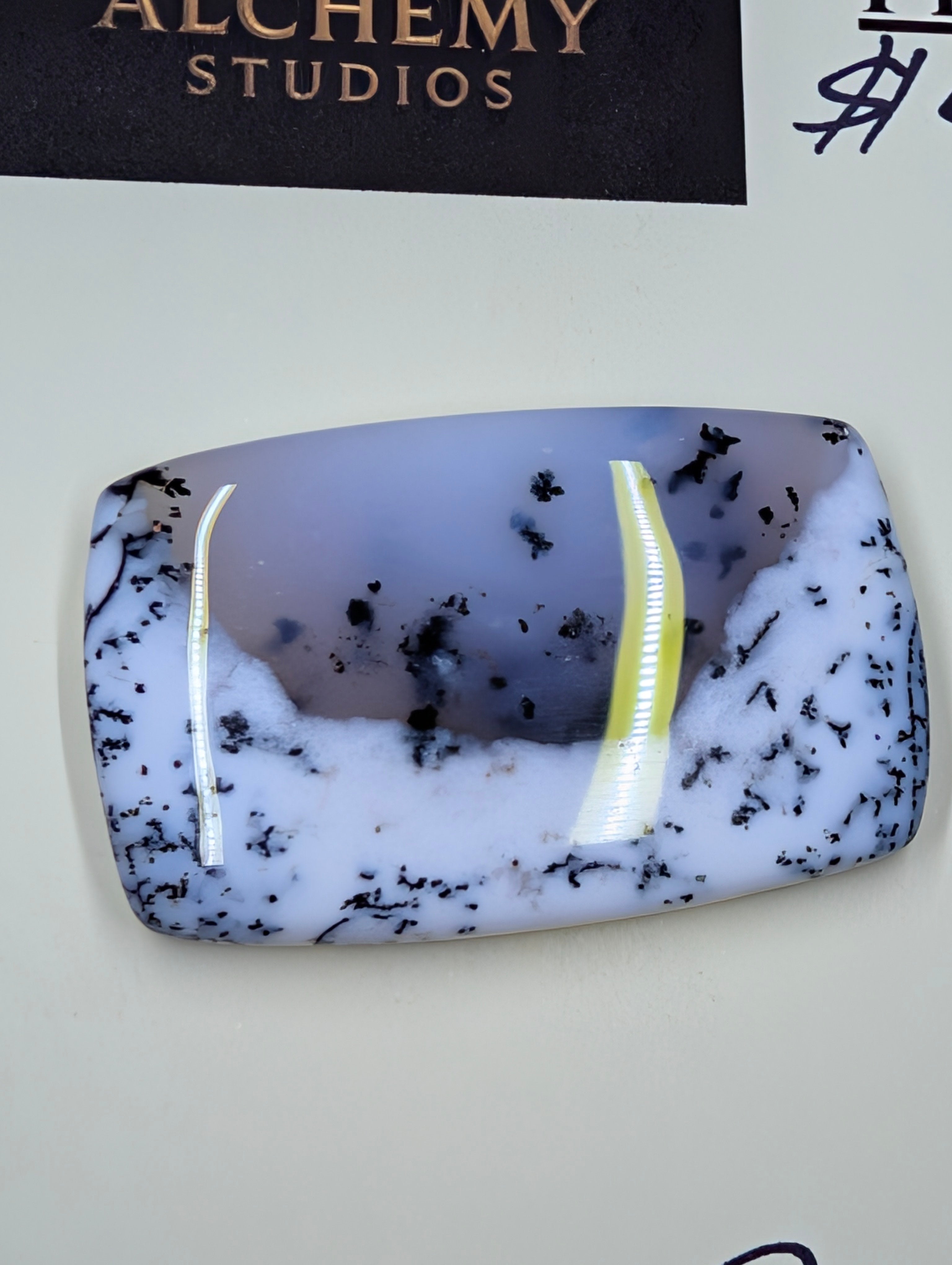 Scenic Dendritic Opal – Madagascar – 3pc Pendant and Earring Set - Top Grade by Sacred Alchemy Studios