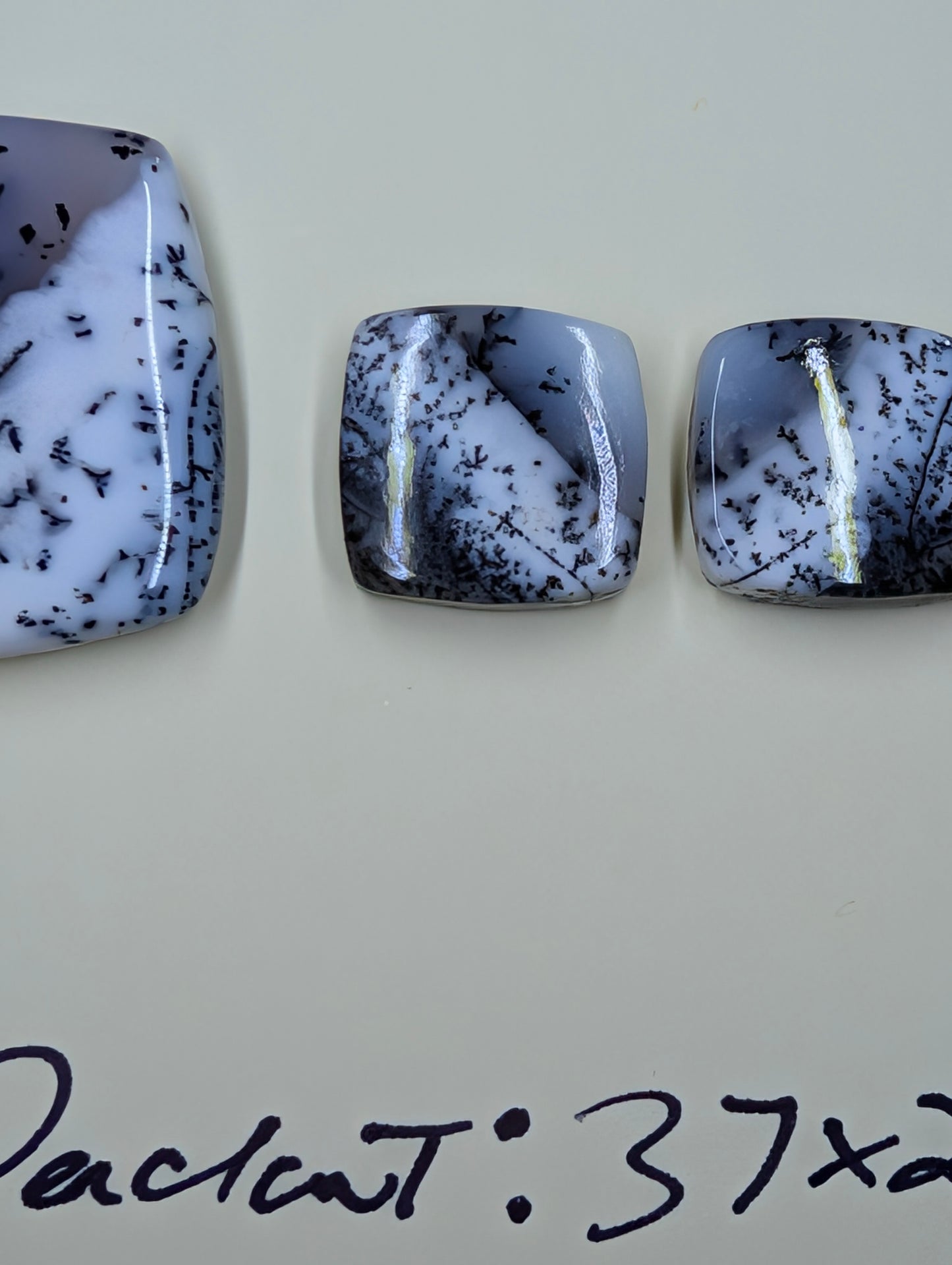 Scenic Dendritic Opal – Madagascar – 3pc Pendant and Earring Set - Top Grade