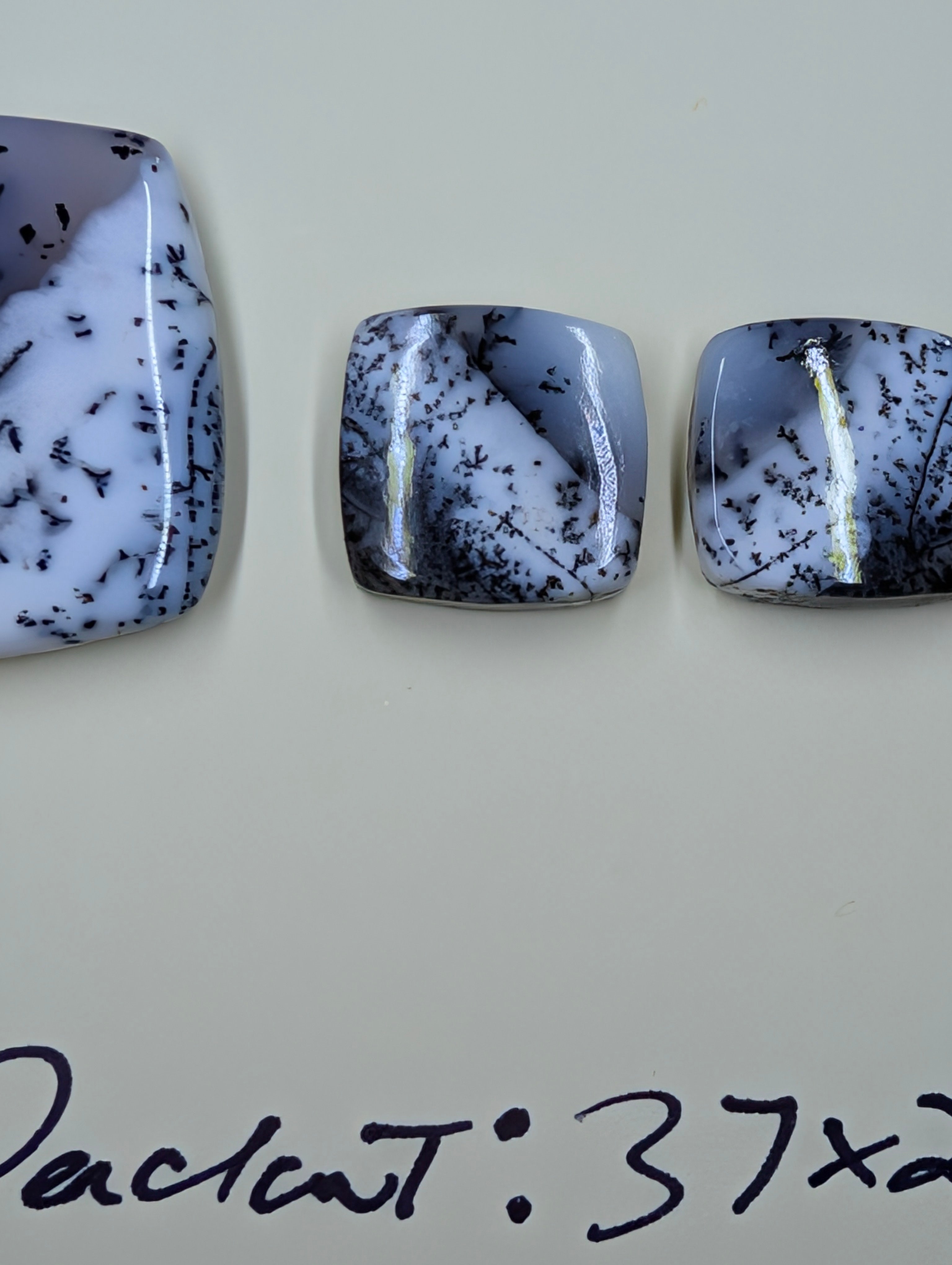 Scenic Dendritic Opal – Madagascar – 3pc Pendant and Earring Set - Top Grade by Sacred Alchemy Studios