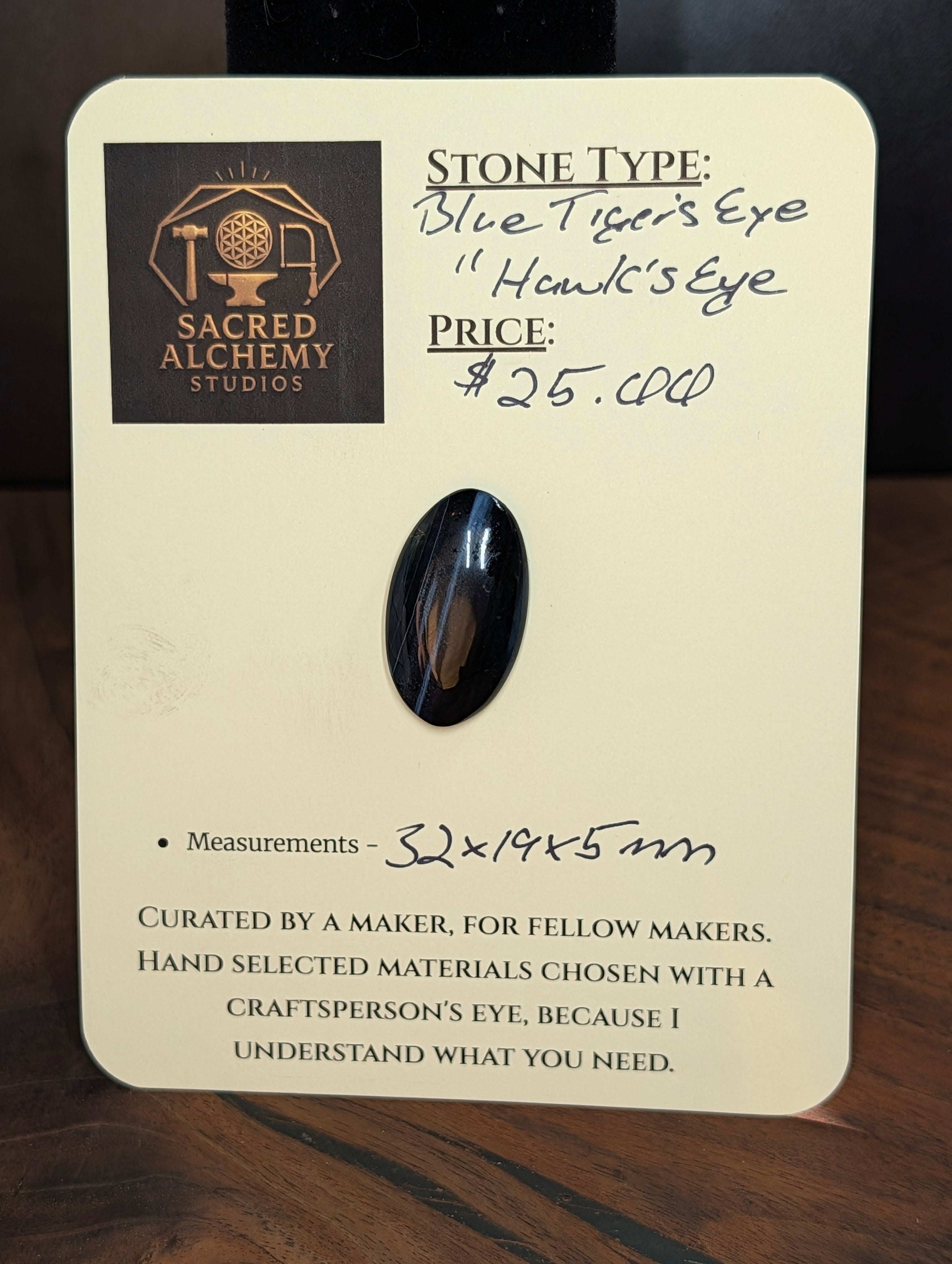 Blue Tiger's Eye "Hawk's Eye" – Natural Cabochon by Sacred Alchemy Studios