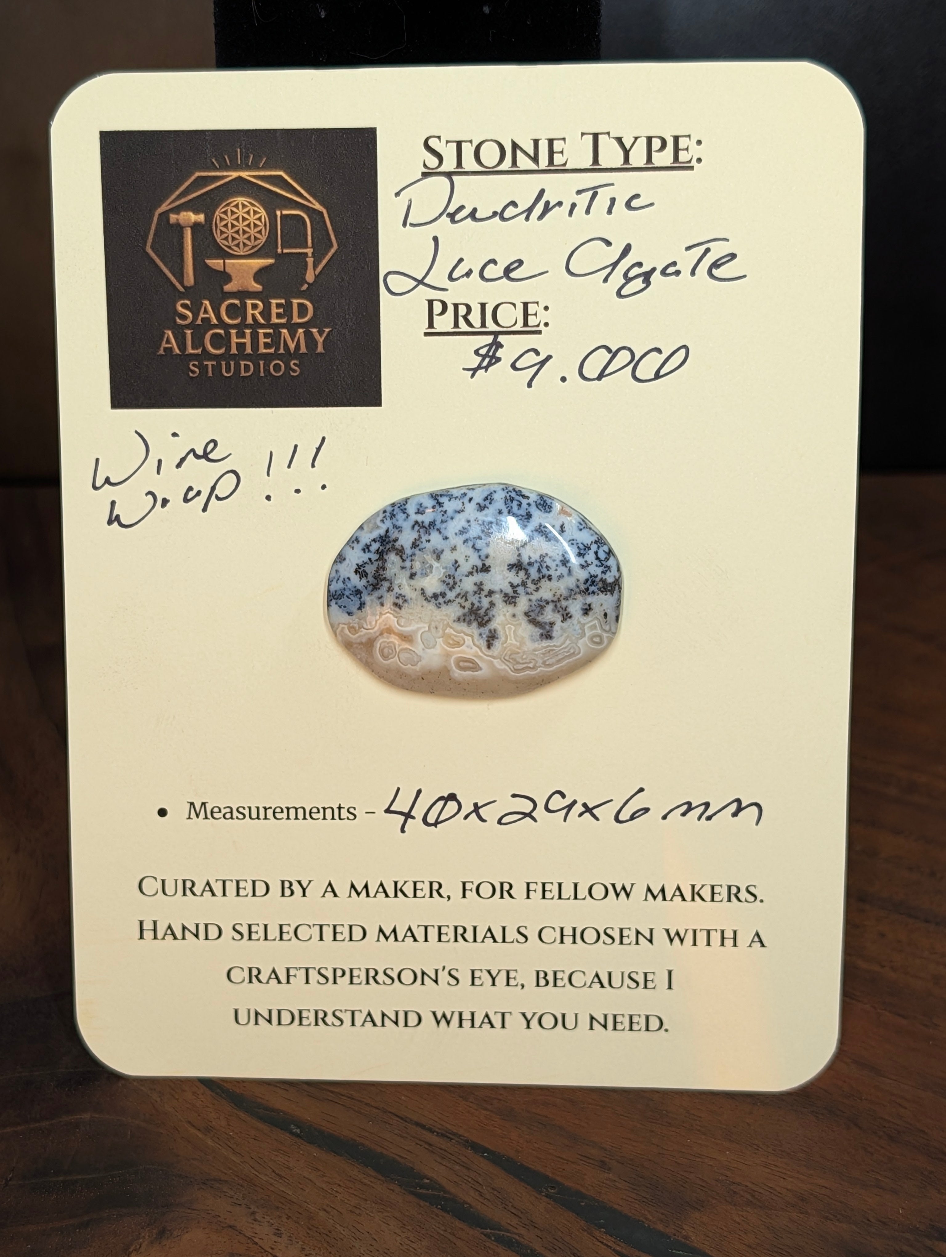 Dendritic Lace Agate - Cabochon - Wire Wrap Only by Sacred Alchemy Studios