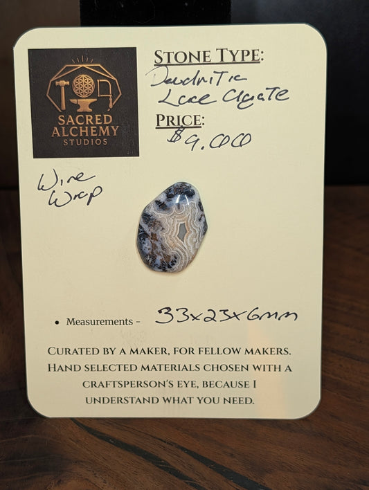 Dendritic Lace Agate - Cabochon - Wire Wrap Only
