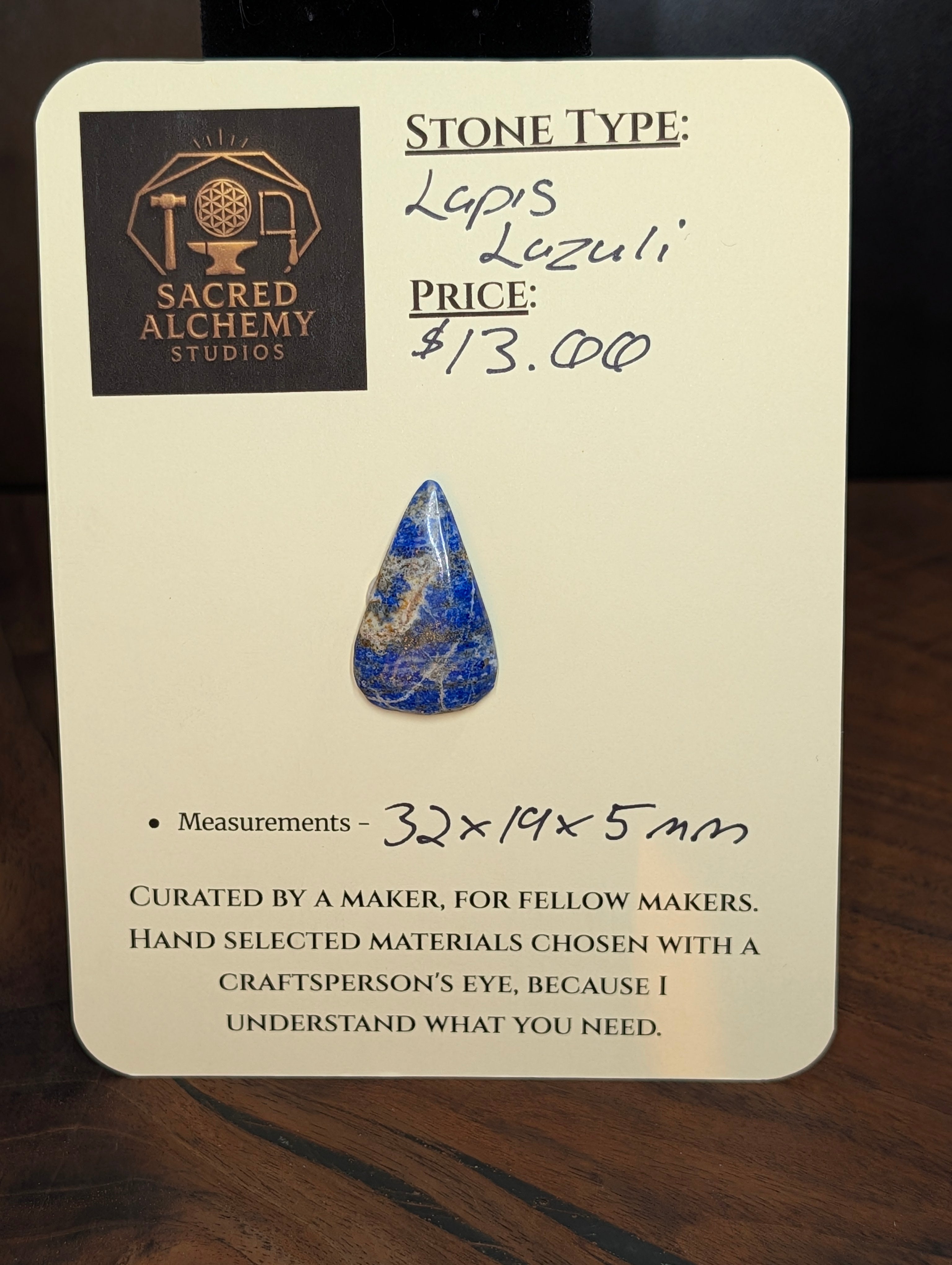 Lapis Lazuli - Cabochon – Afghanistan – Sar-e-Sang Mine by Sacred Alchemy Studios