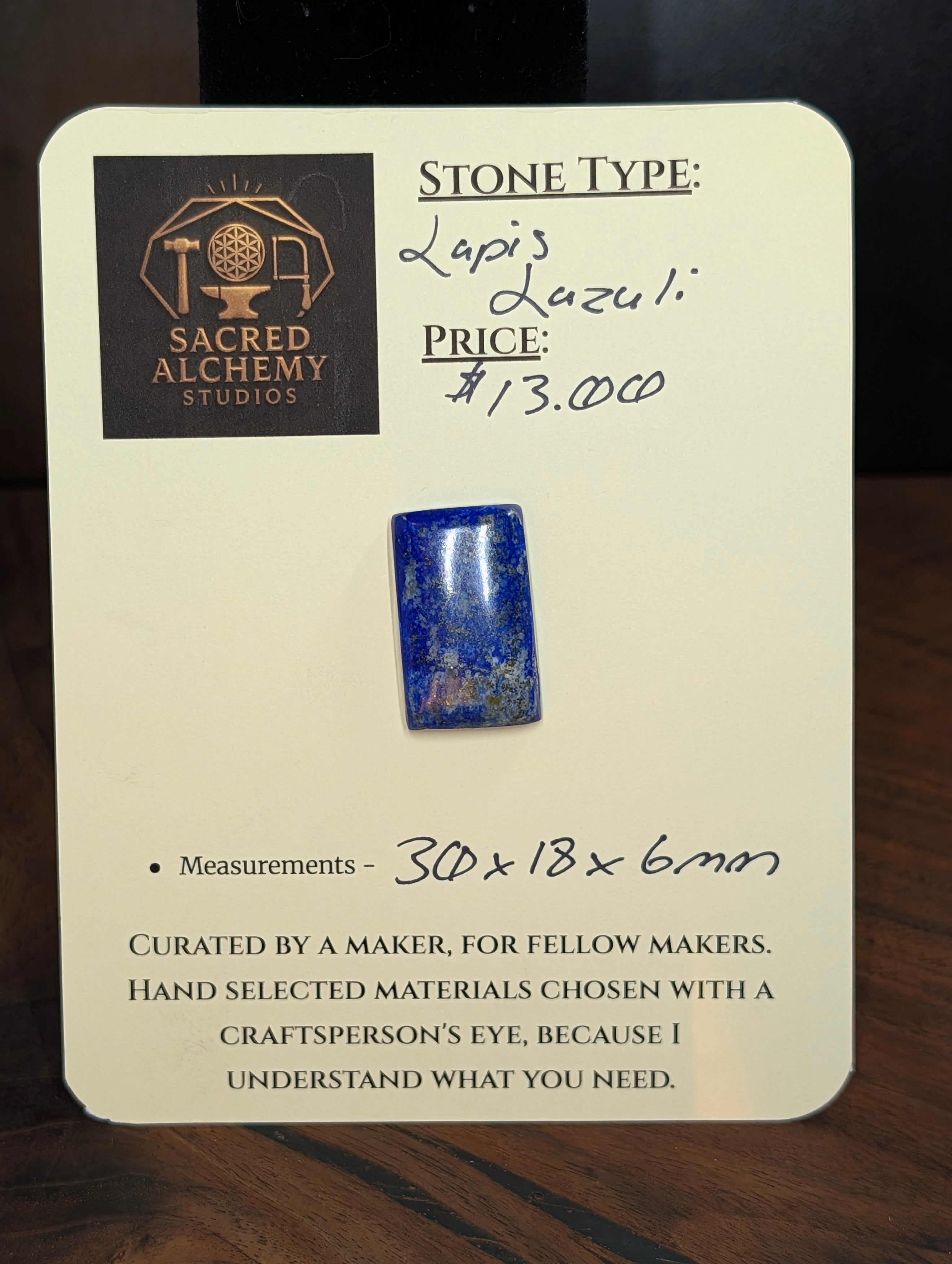 Lapis Lazuli - Cabochon – Afghanistan – Sar-e-Sang Mine by Sacred Alchemy Studios