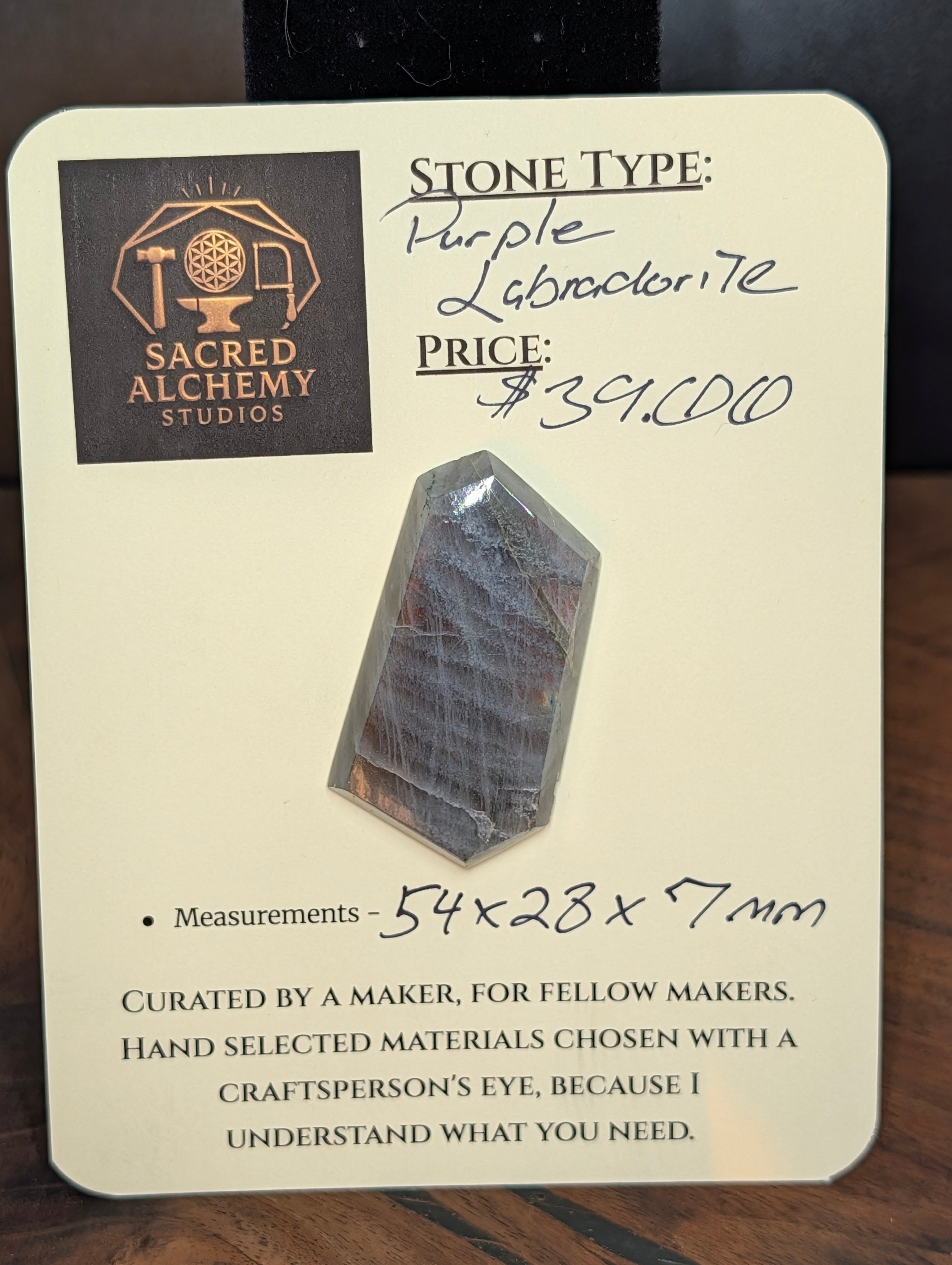 Labradorite Cabochon - Rare Purple - Mined in Madagascar by Sacred Alchemy Studios