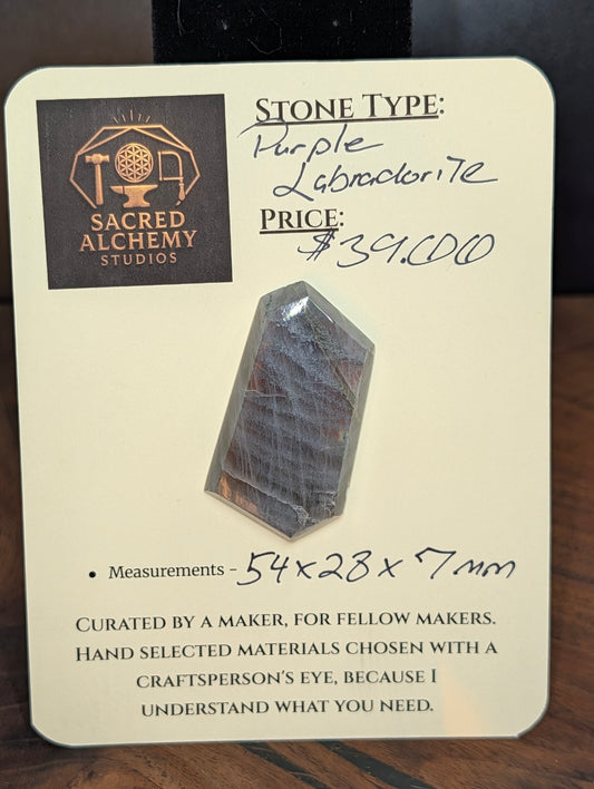 Labradorite Cabochon - Rare Purple - Mined in Madagascar