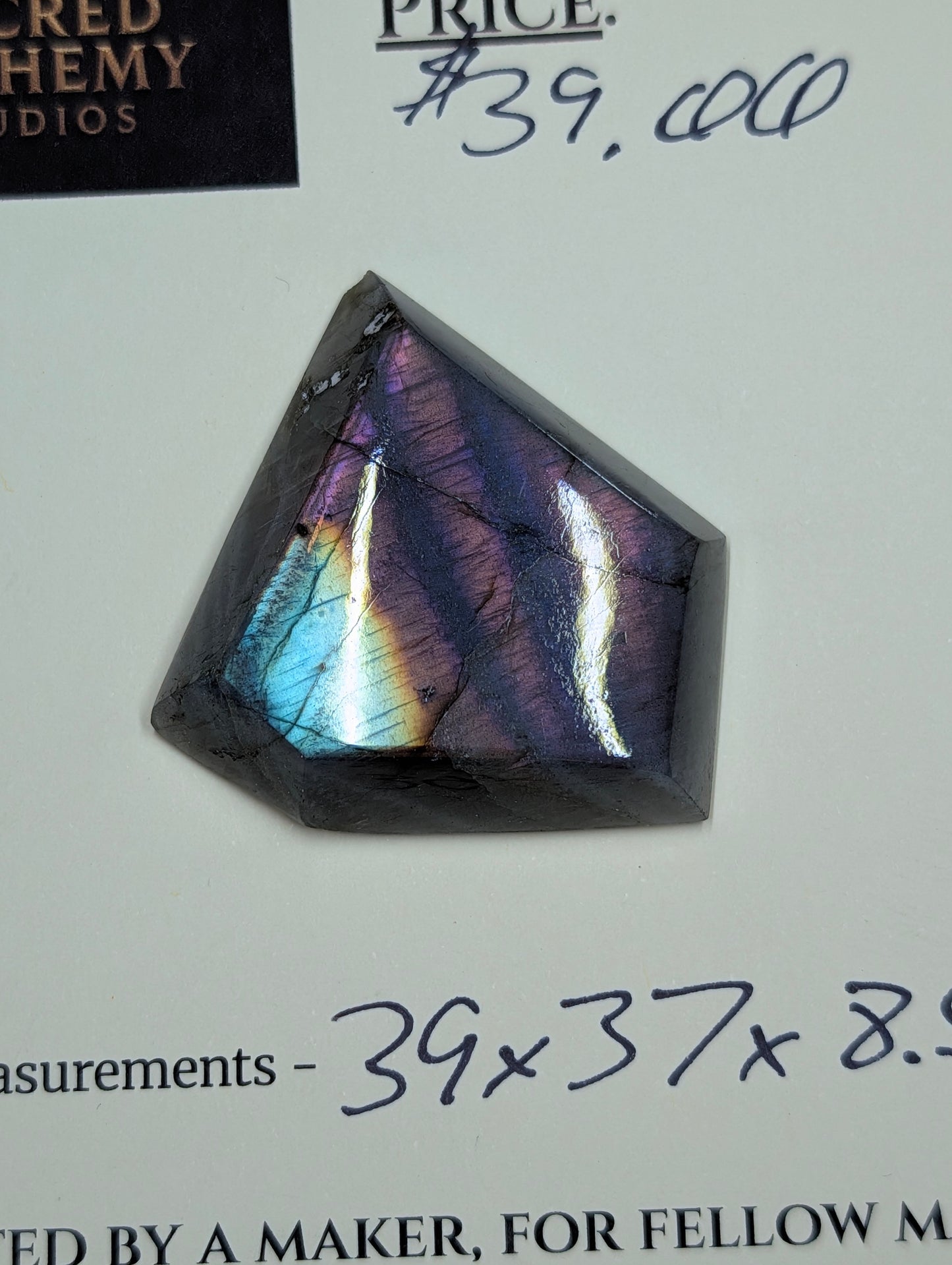 Labradorite Cabochon - Rare Purple - Mined in Madagascar - Superman Cut