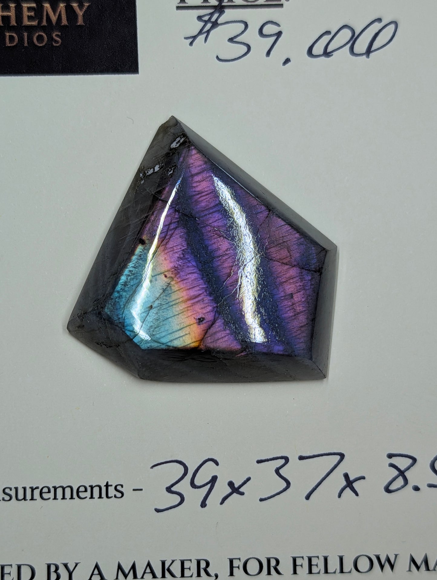 Labradorite Cabochon - Rare Purple - Mined in Madagascar - Superman Cut