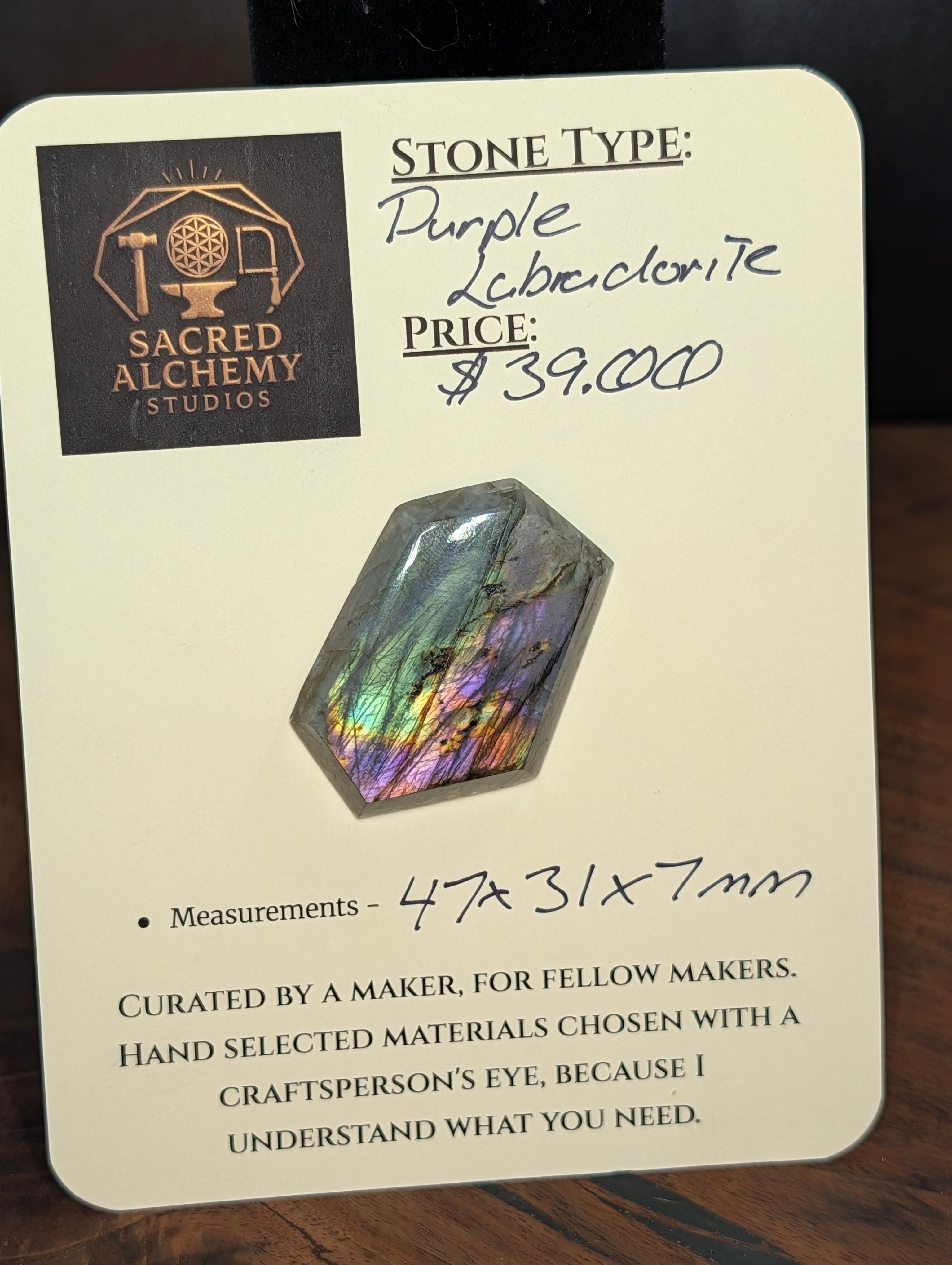 Labradorite Cabochon - Rare Purple - Mined in Madagascar by Sacred Alchemy Studios