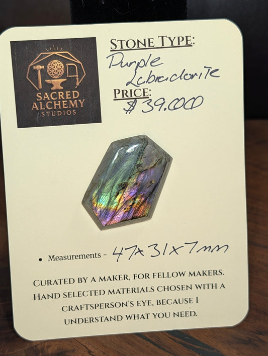 Labradorite Cabochon - Rare Purple - Mined in Madagascar
