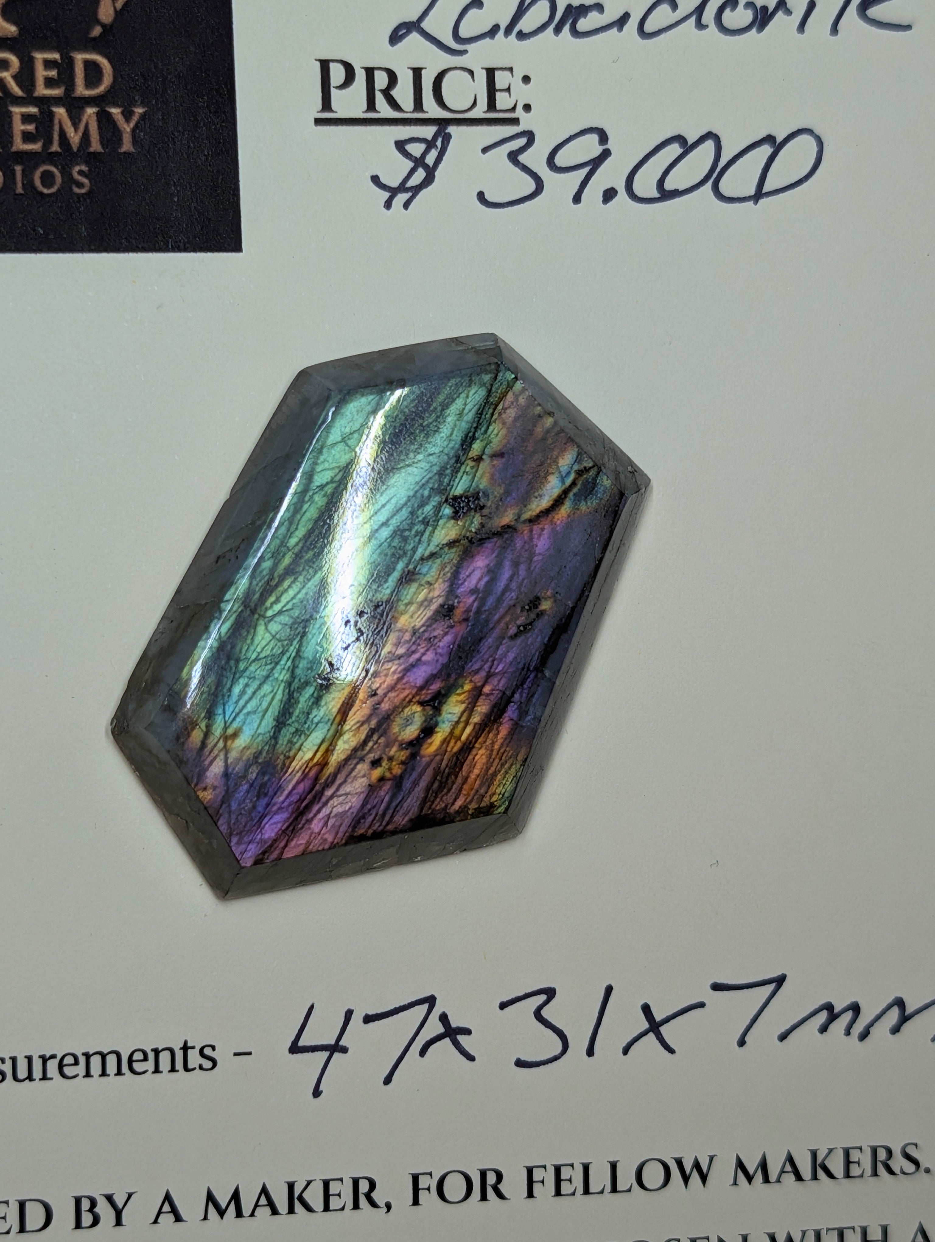 Labradorite Cabochon - Rare Purple - Mined in Madagascar by Sacred Alchemy Studios