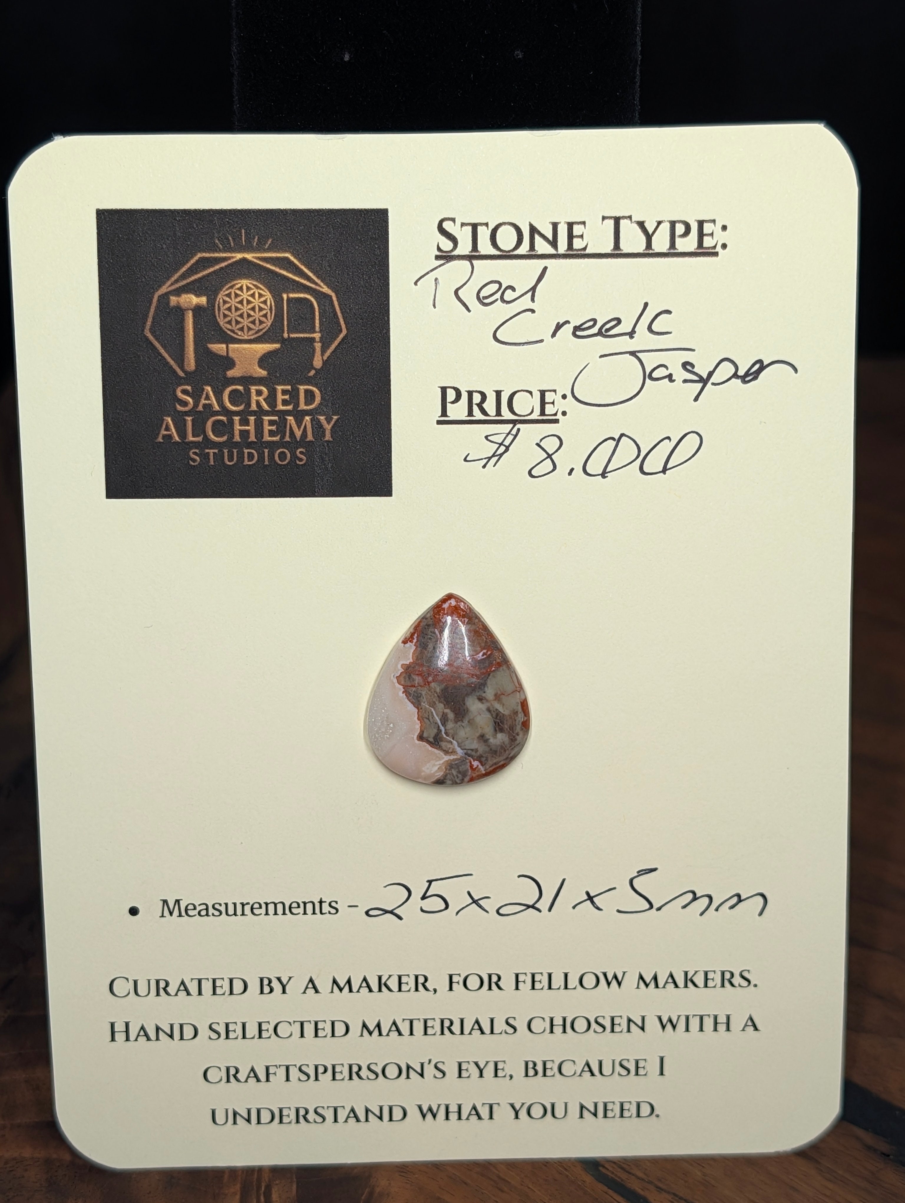 Red Creek Jasper Cabochon by Sacred Alchemy Studios