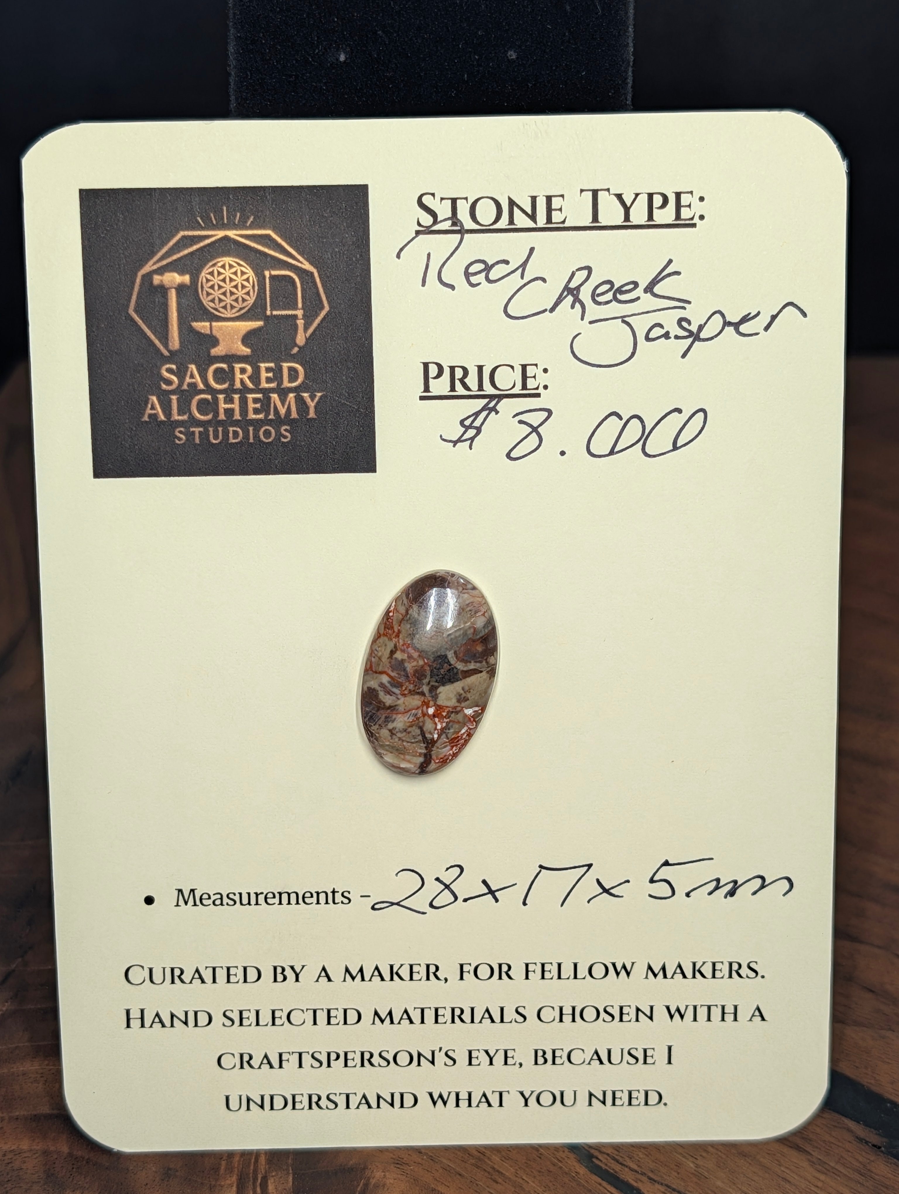 Red Creek Jasper Cabochon by Sacred Alchemy Studios