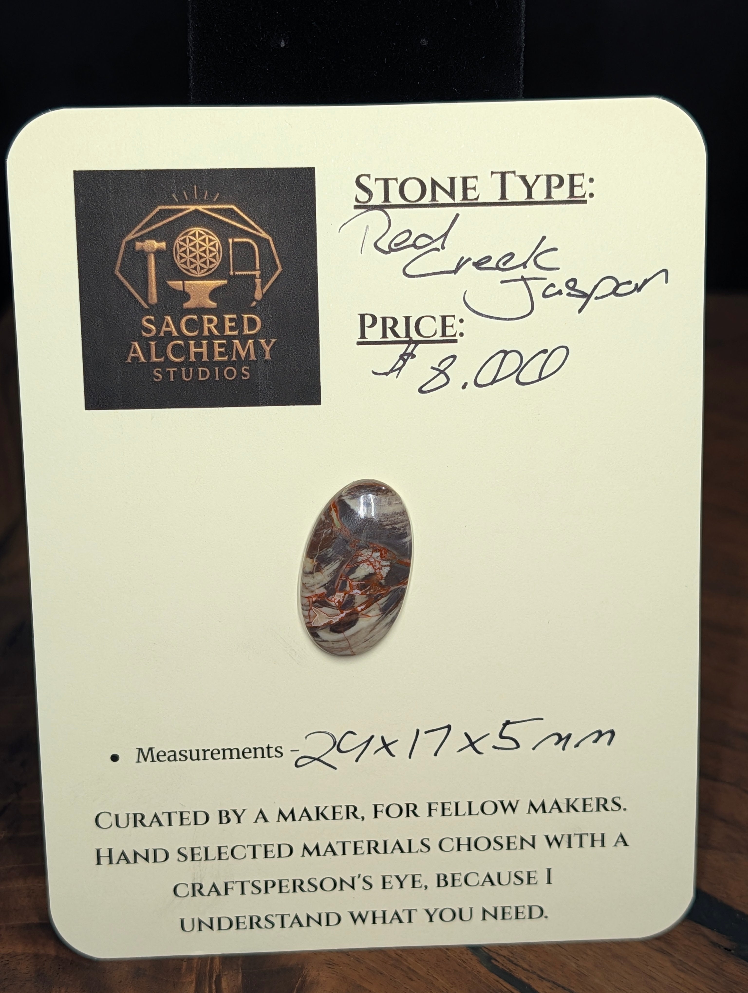 Red Creek Jasper Cabochon by Sacred Alchemy Studios