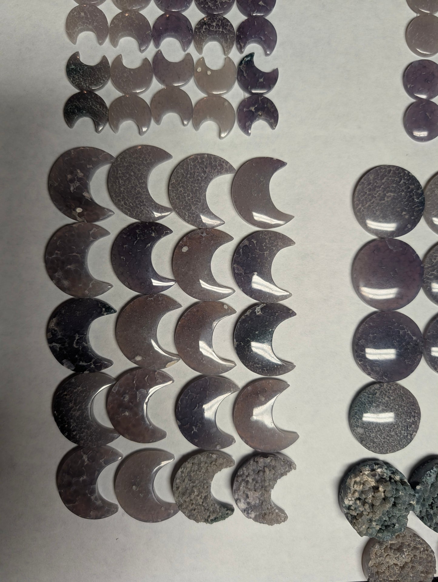 Crescent Moon Shape - Grape Agate - Design-Ready Calibrated Sets