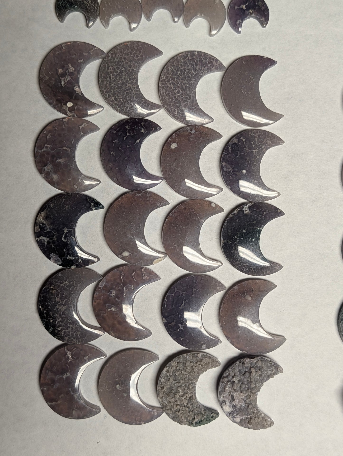 Crescent Moon Shape - Grape Agate - Design-Ready Calibrated Sets