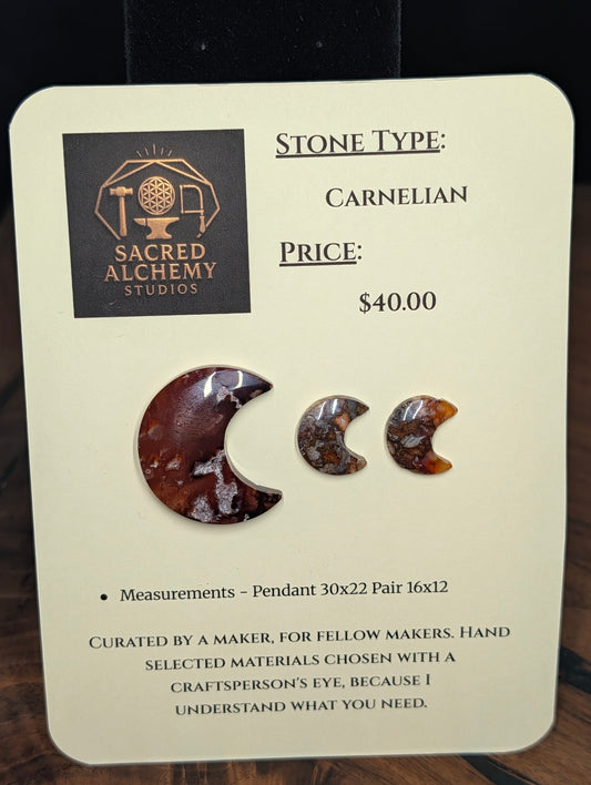 Crescent Moon - Carnelian - Design-Ready Set