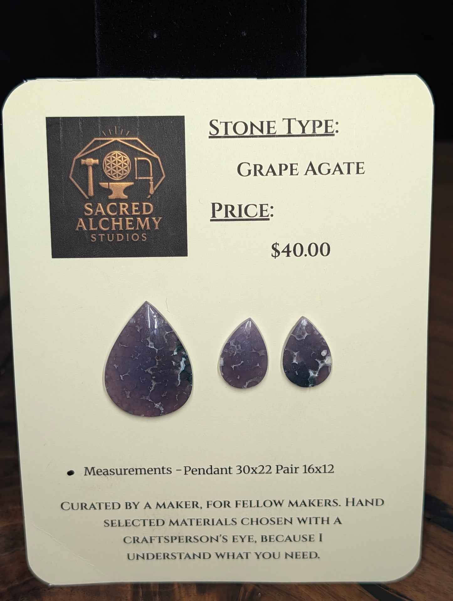 Tear Shape - Grape Agate - Design-Ready Calibrated Sets