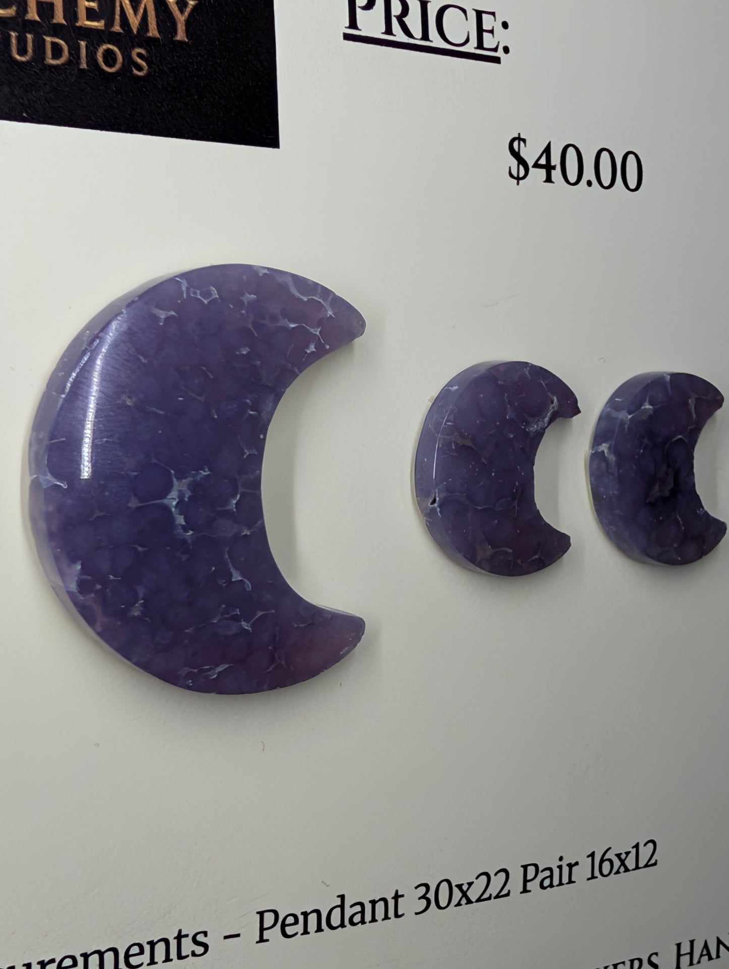 Crescent Moon Shape - Grape Agate - Design-Ready Calibrated Sets