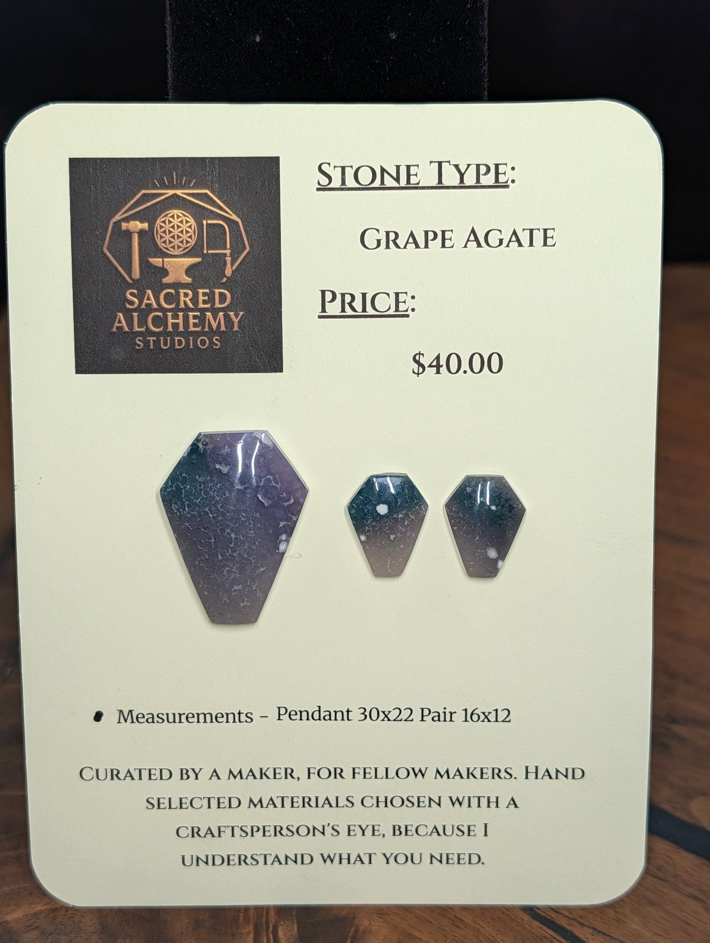 Coffin Shape - Grape Agate - Design-Ready Calibrated Sets