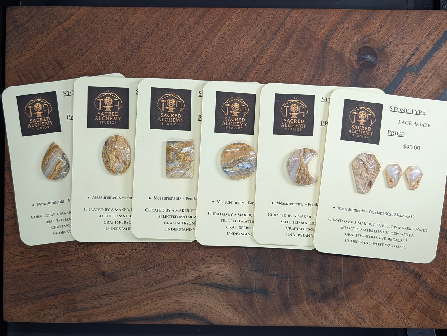 Tear Shape - Lace Agate - Design-Ready Calibrated Sets