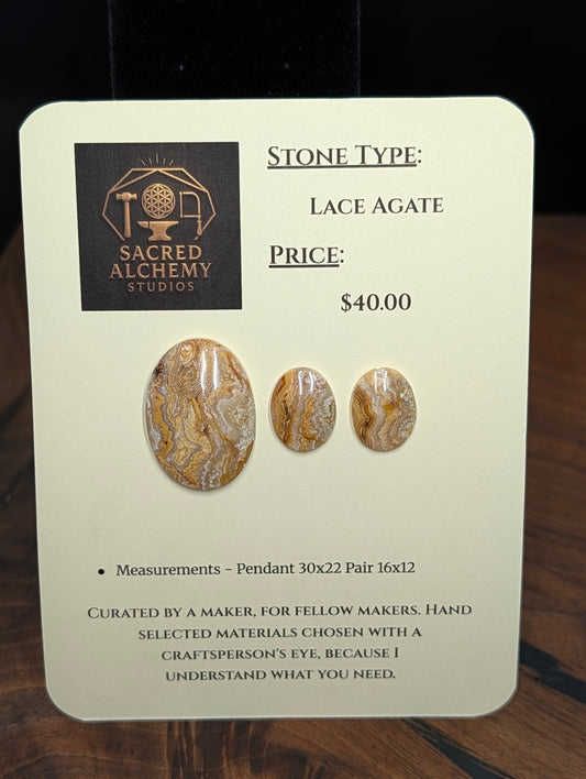Oval Shape - Lace Agate - Design-Ready Calibrated Sets