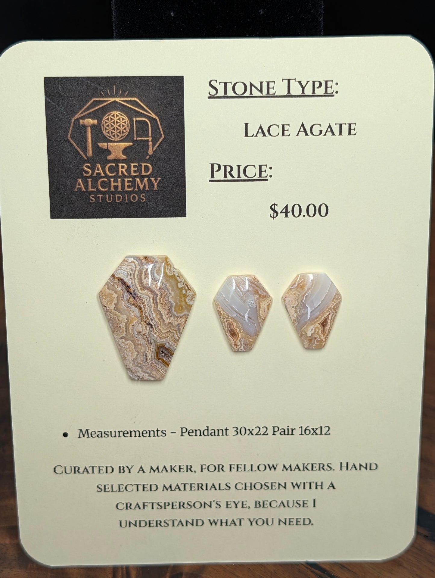 Coffin Shape - Lace Agate - Design-Ready Calibrated Sets