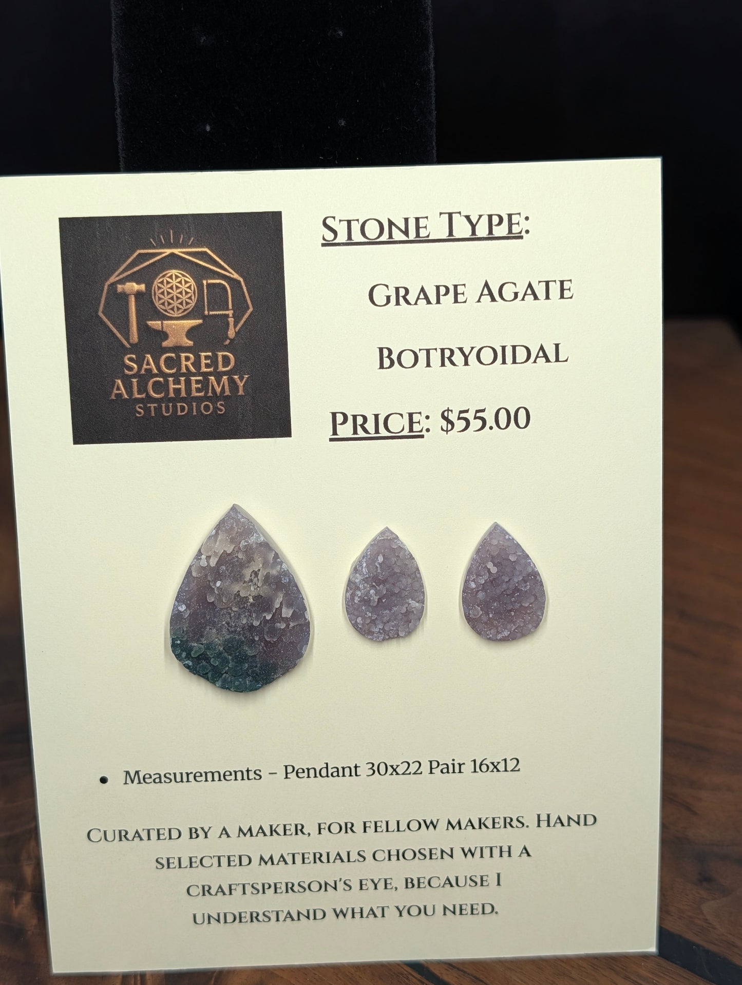 Tear Shape- Grape Agate - Botryoidal - Design-Ready Calibrated Sets