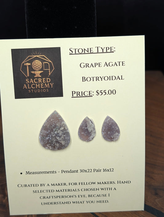 Tear Shape- Grape Agate - Botryoidal - Design-Ready Calibrated Sets